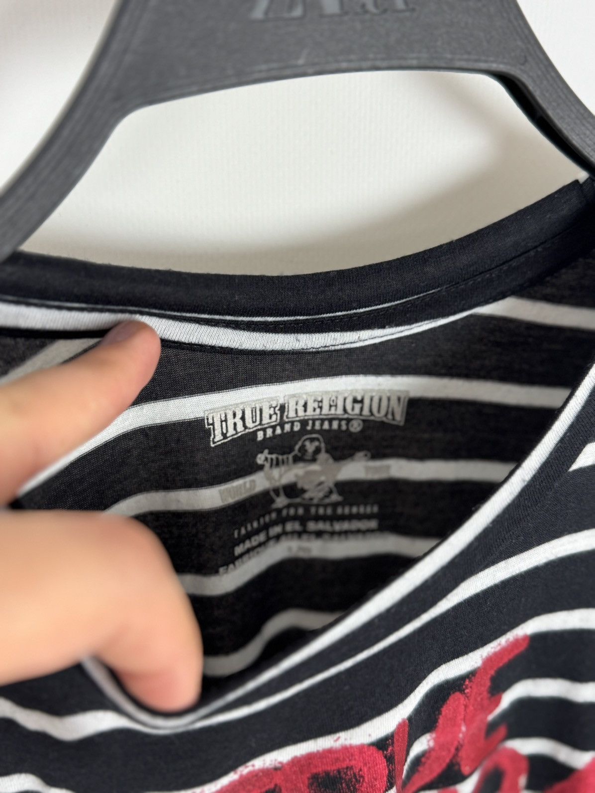 True Religion True Religion HS Stencil Logo Striped T-Shirt Size L / US 10 / IT 46 - 6 Thumbnail