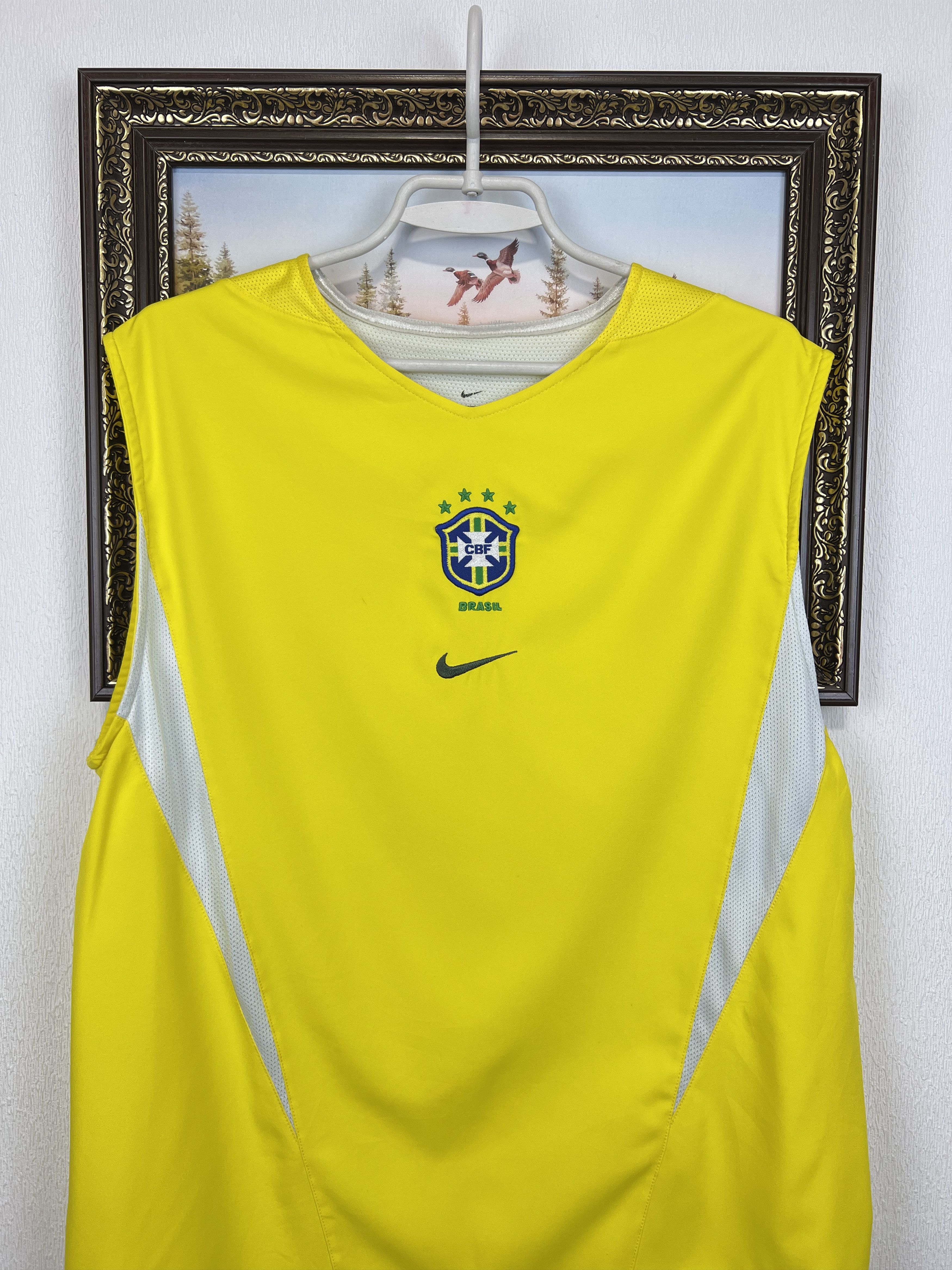 Nike Vintage Brazil Football Train Vest Shirt Jersey Player Issue Size US M / EU 48-50 / 2 - 2 Thumbnail