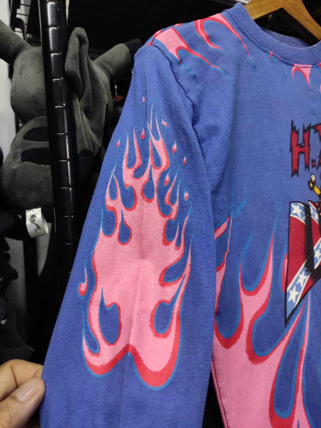 Hysteric Glamour Vtg 00's Hysteric Glamour Rebel Flag Pink Flame Over Print Size US S / EU 44-46 / 1 - 7 Thumbnail