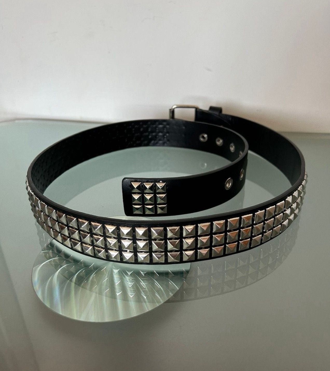 Japanese Brand 105 cmPyramid Studded PU Leathe rBelt Size ONE SIZE - 3 Thumbnail