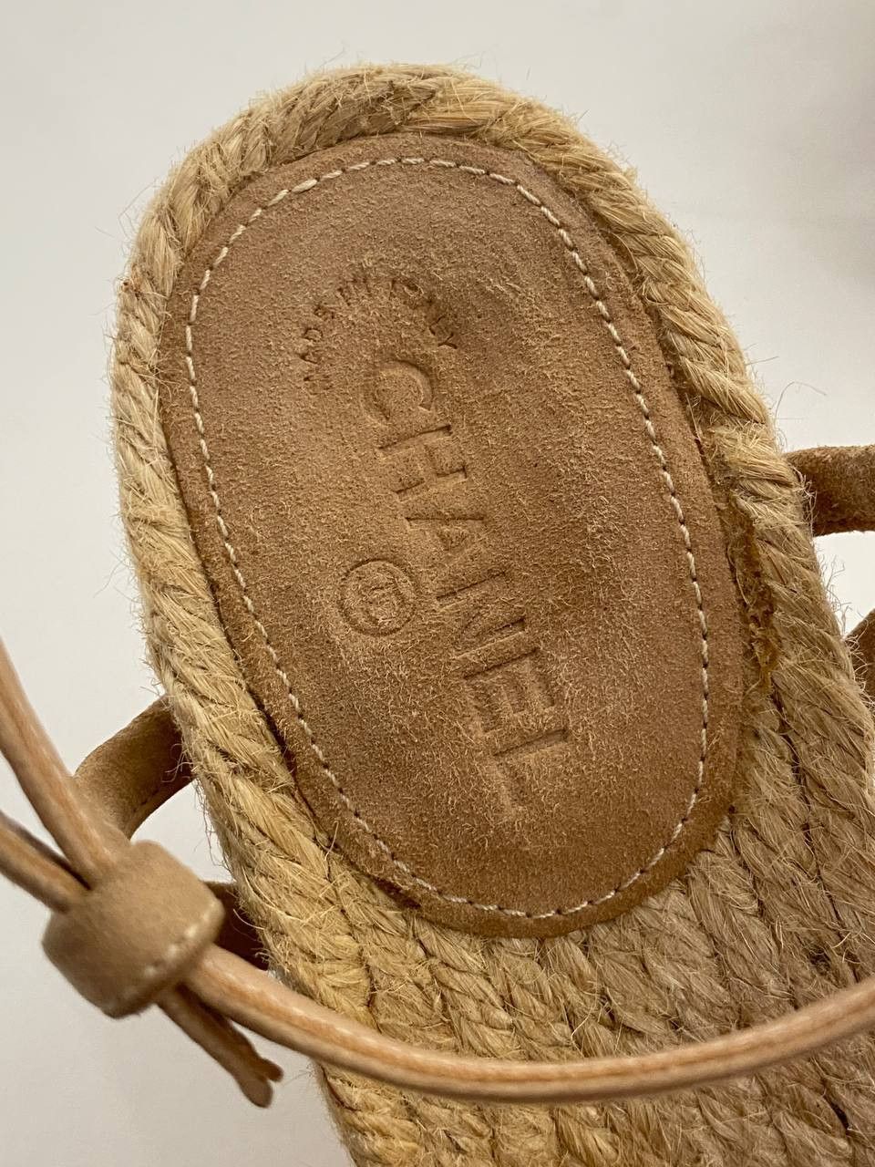 Chanel CHANEL Coco Mark Suede Espadrilles Heel Sandals Mules Shoes Size US 8.5 / IT 38.5 - 8 Thumbnail