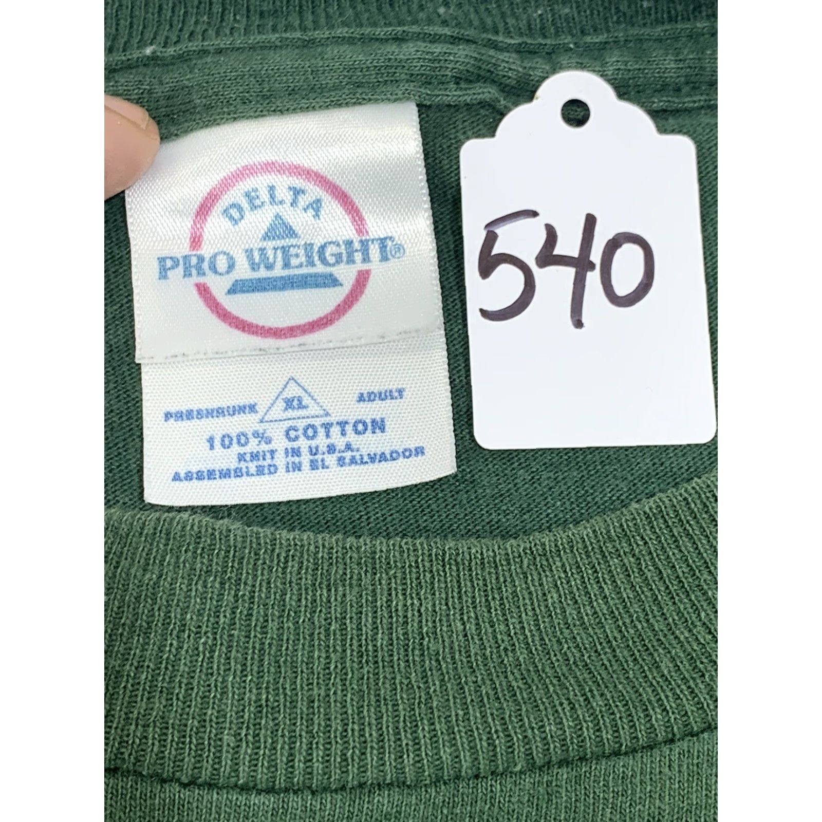 Delta VINTAGE Delta Wisconsin T Shirt XL Green 1990s Reproduction Short Sleeve Basic Tee Mens Size US XL / EU 56 / 4 - 6 Thumbnail