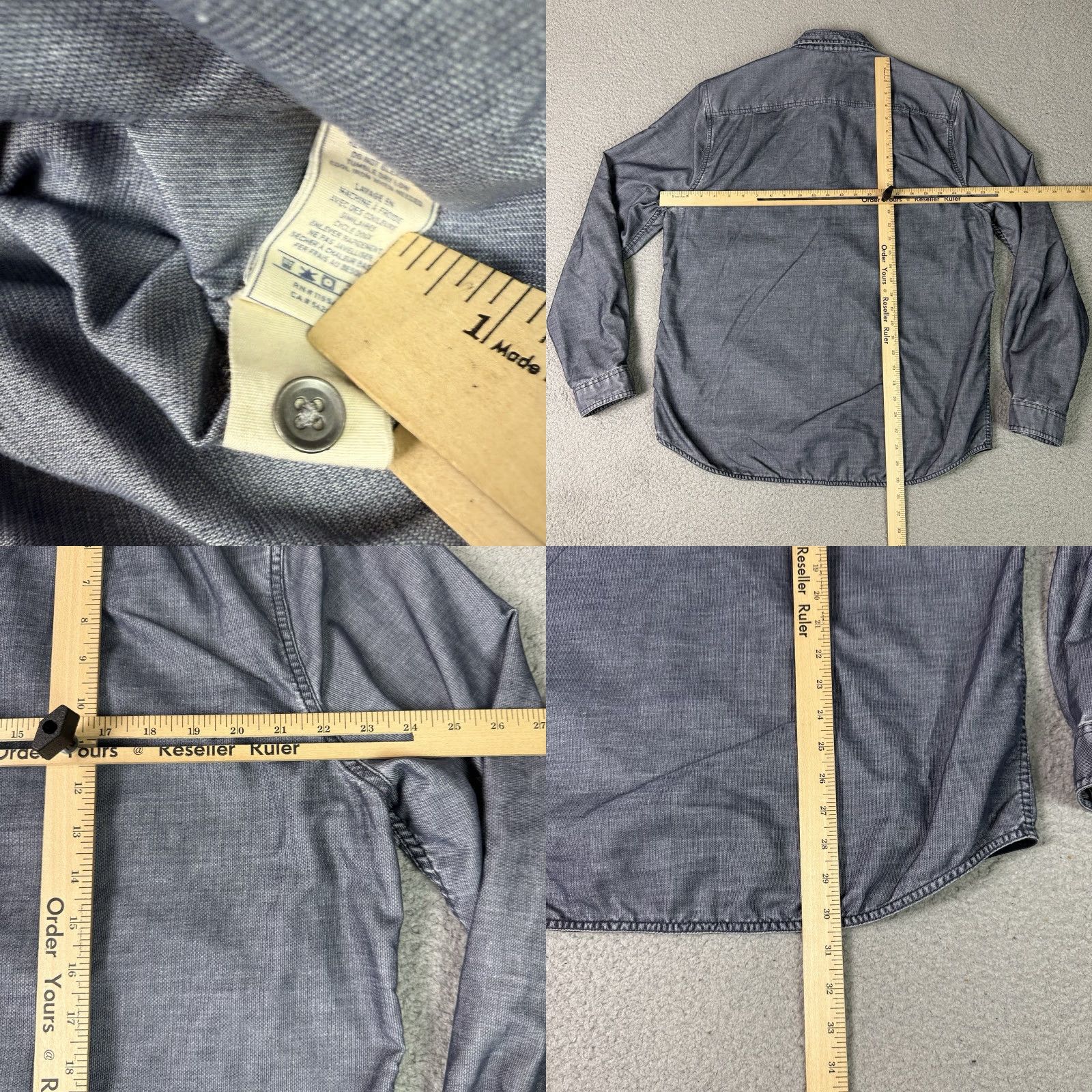 7 For All Mankind 7 For All Mankind Shirt Mens XL Gray Cotton Blend Long Sleeve Button Midweight Size US XL / EU 56 / 4 - 8 Thumbnail