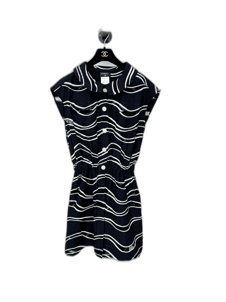 Chanel Chanel Striped Dress Size 40 -2505 Size L / US 10 / IT 46 - 1 Thumbnail