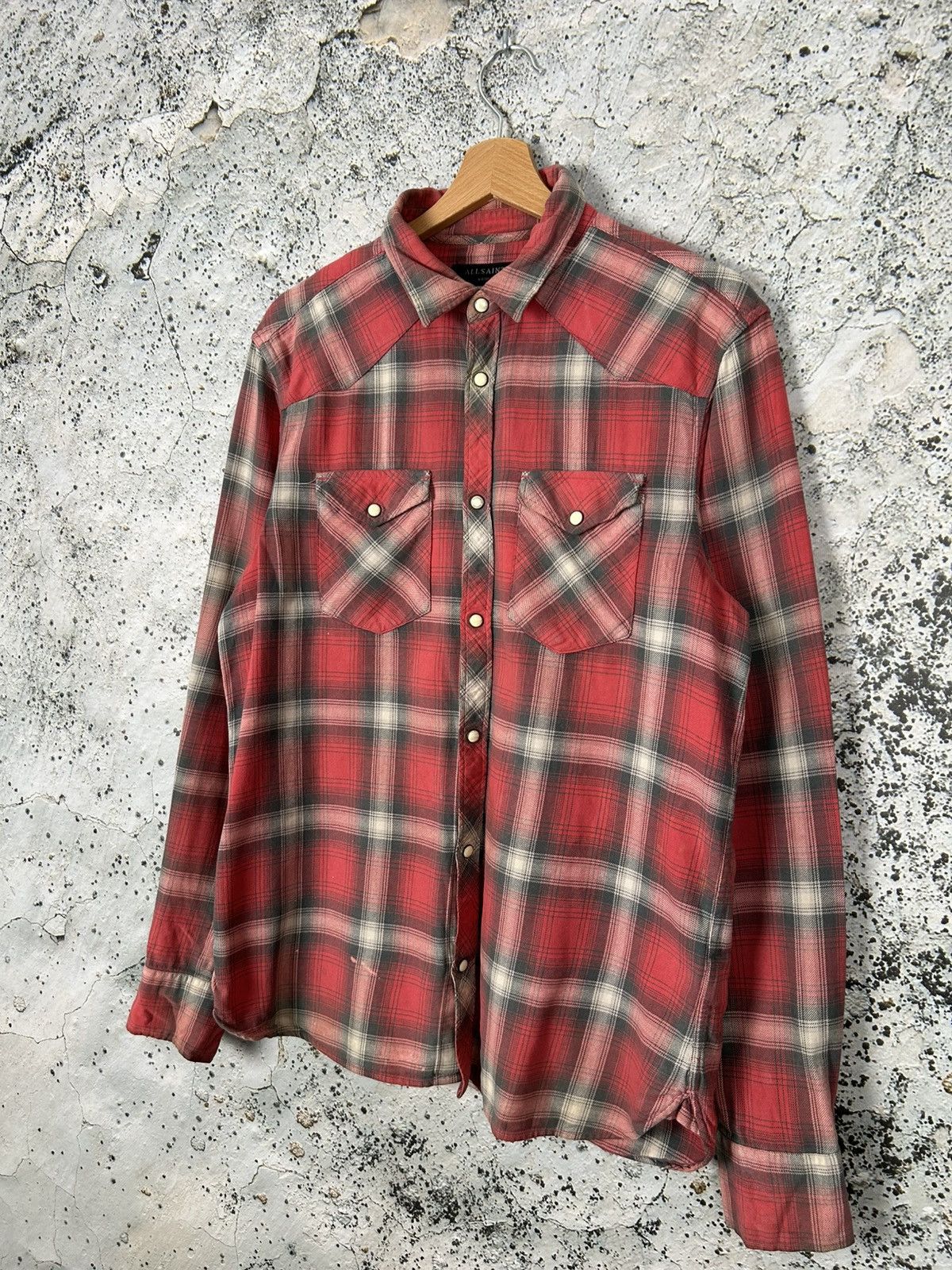 Allsaints Allsaints Checkerd Shirt Designer Streetwear Grunge Rock Size US M / EU 48-50 / 2 - 2 Thumbnail