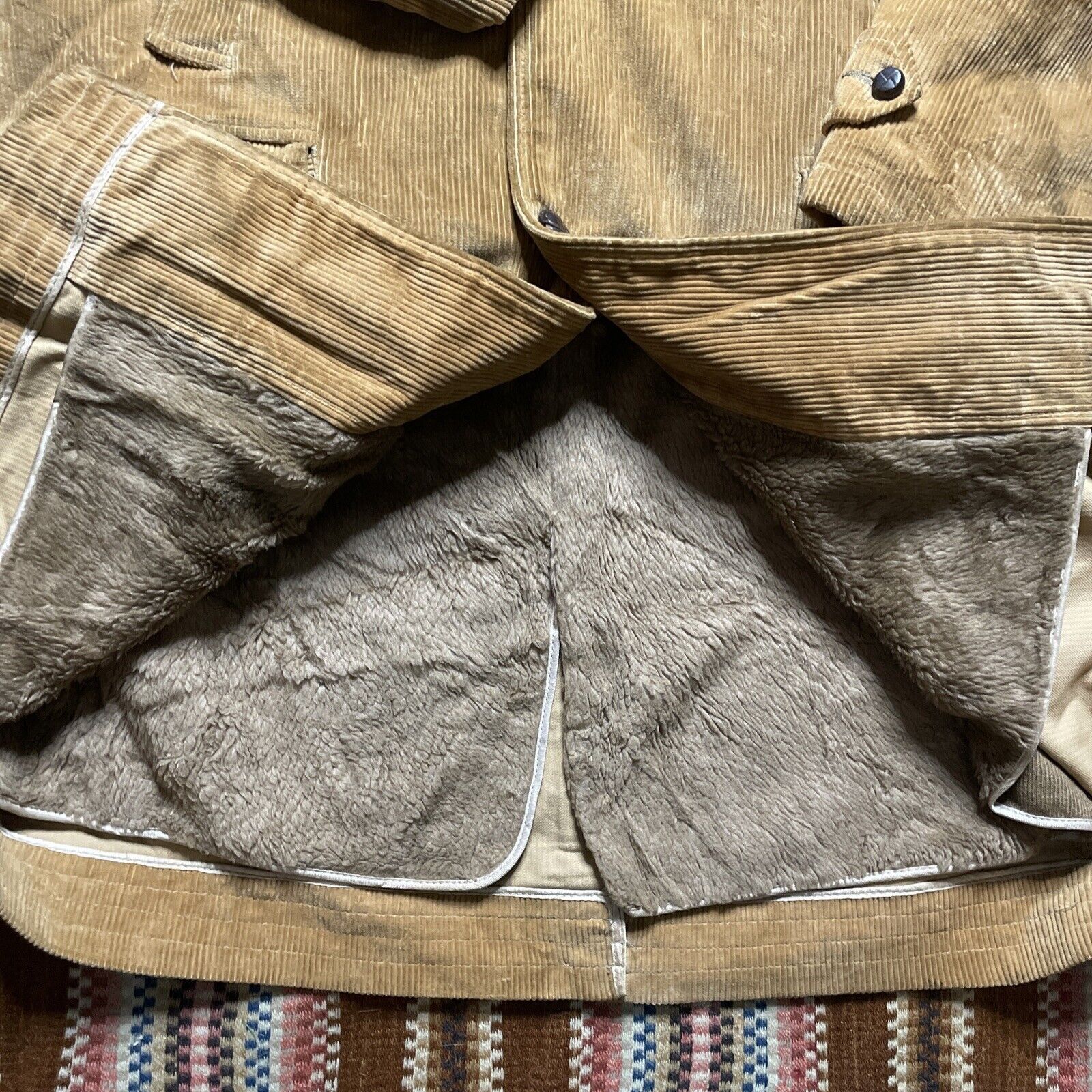 Vintage 70s Oakbrook Sportswear Corduroy Fur Lined Trench Style Coat Size XL / US 12-14 / IT 48-50 - 4 Thumbnail