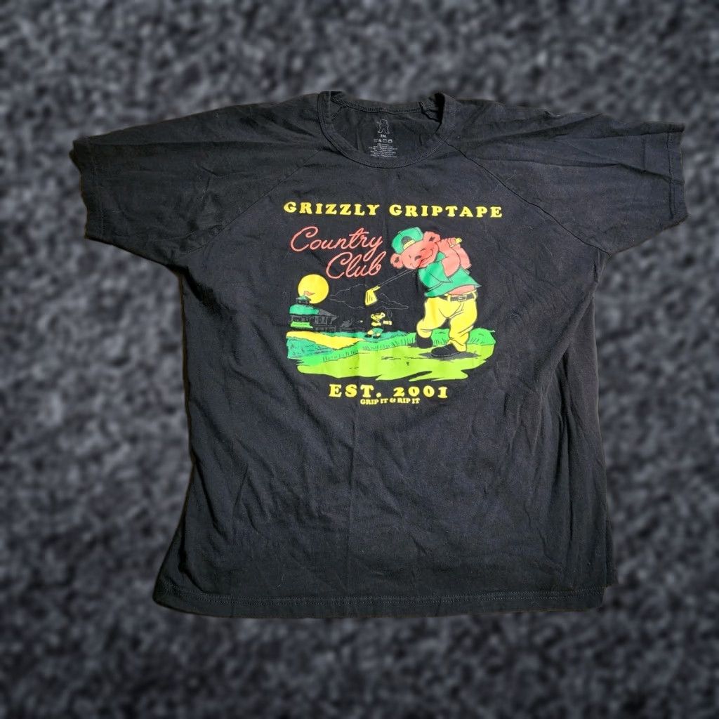 Vintage VINTAGE Grizzly Griptape Bear Country Club T-Shirt Mens 2XL Black Crew Neck Short Sleeve Adults Sports Animal 90s Size US XXL / EU 58 / 5 - 1 Thumbnail