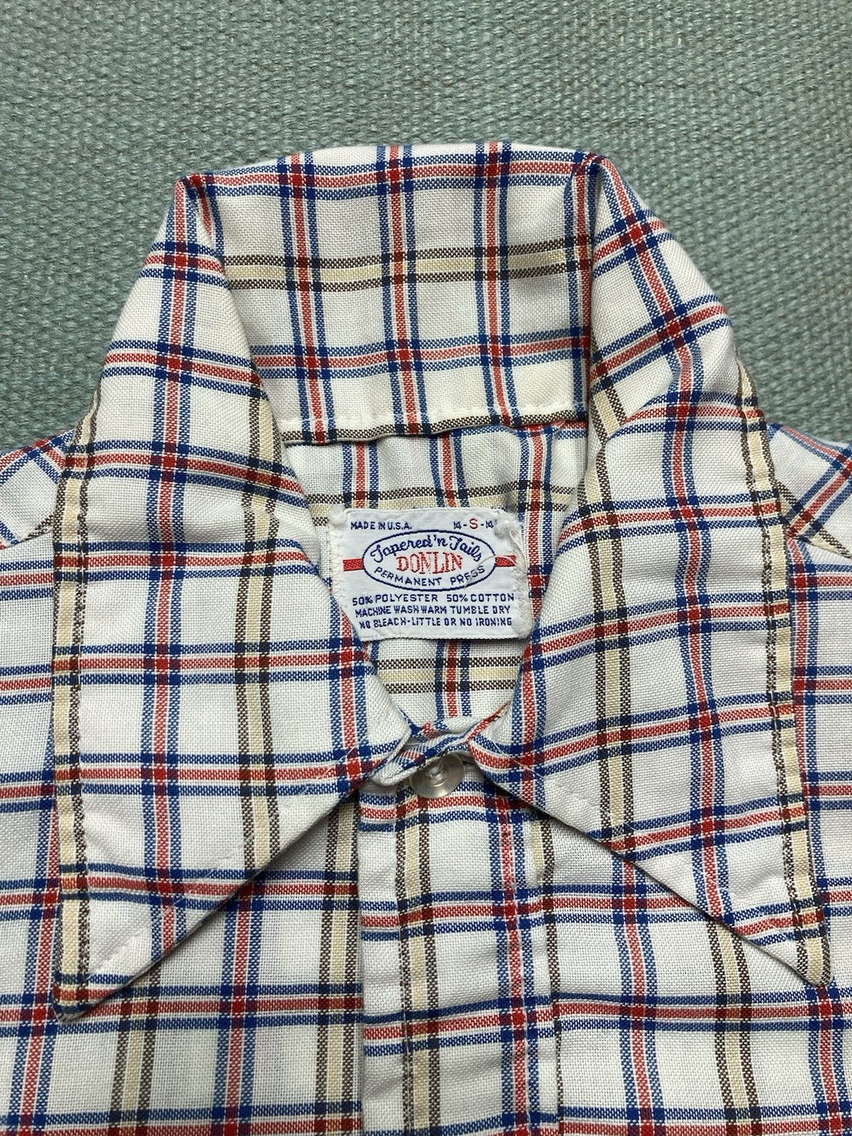 Vintage Vtg 70s button shirt Donlin plaid dagger collar men’s small Size US S / EU 44-46 / 1 - 4 Thumbnail