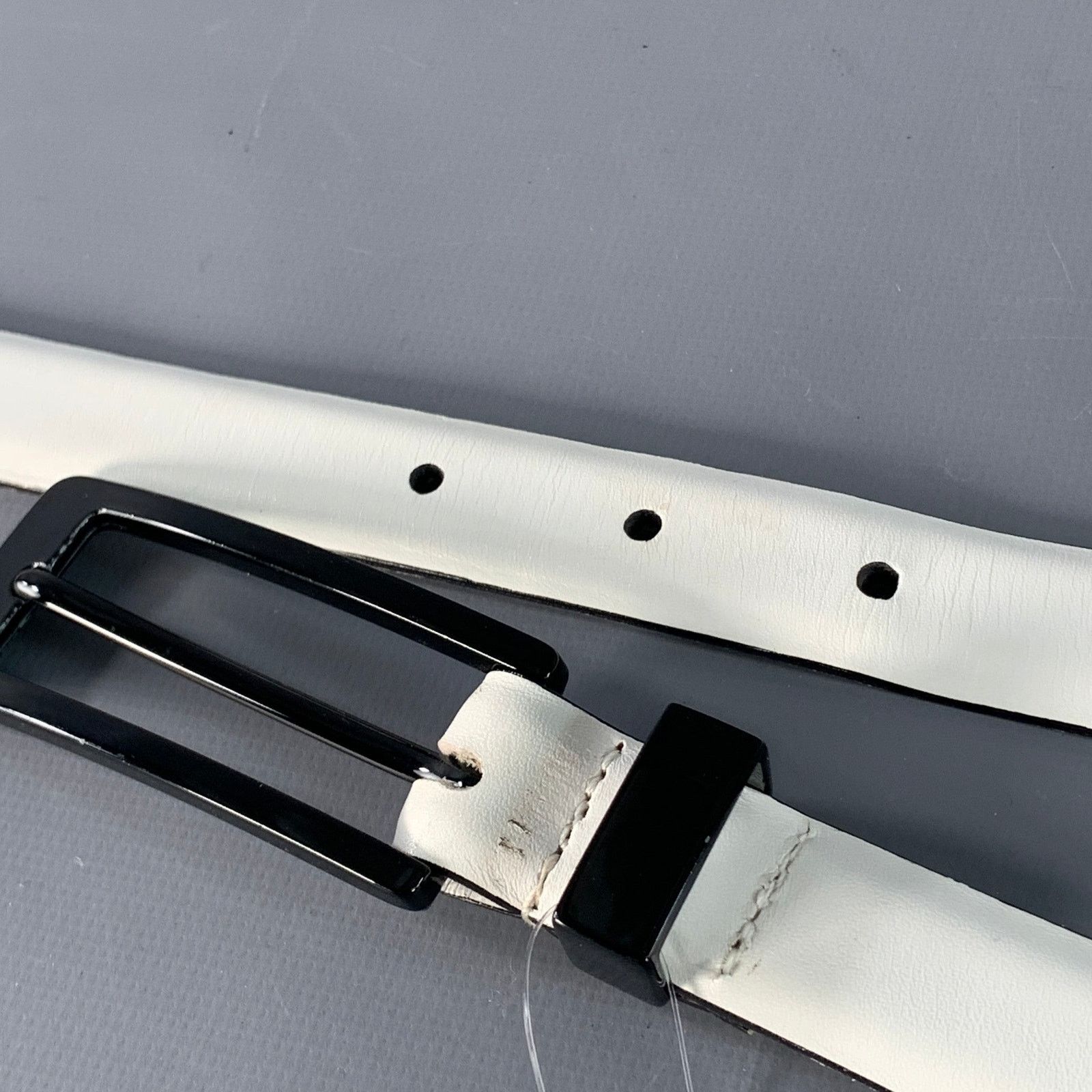 Other WCM NEW YORK Size M White Leather Belt Size ONE SIZE - 8 Thumbnail