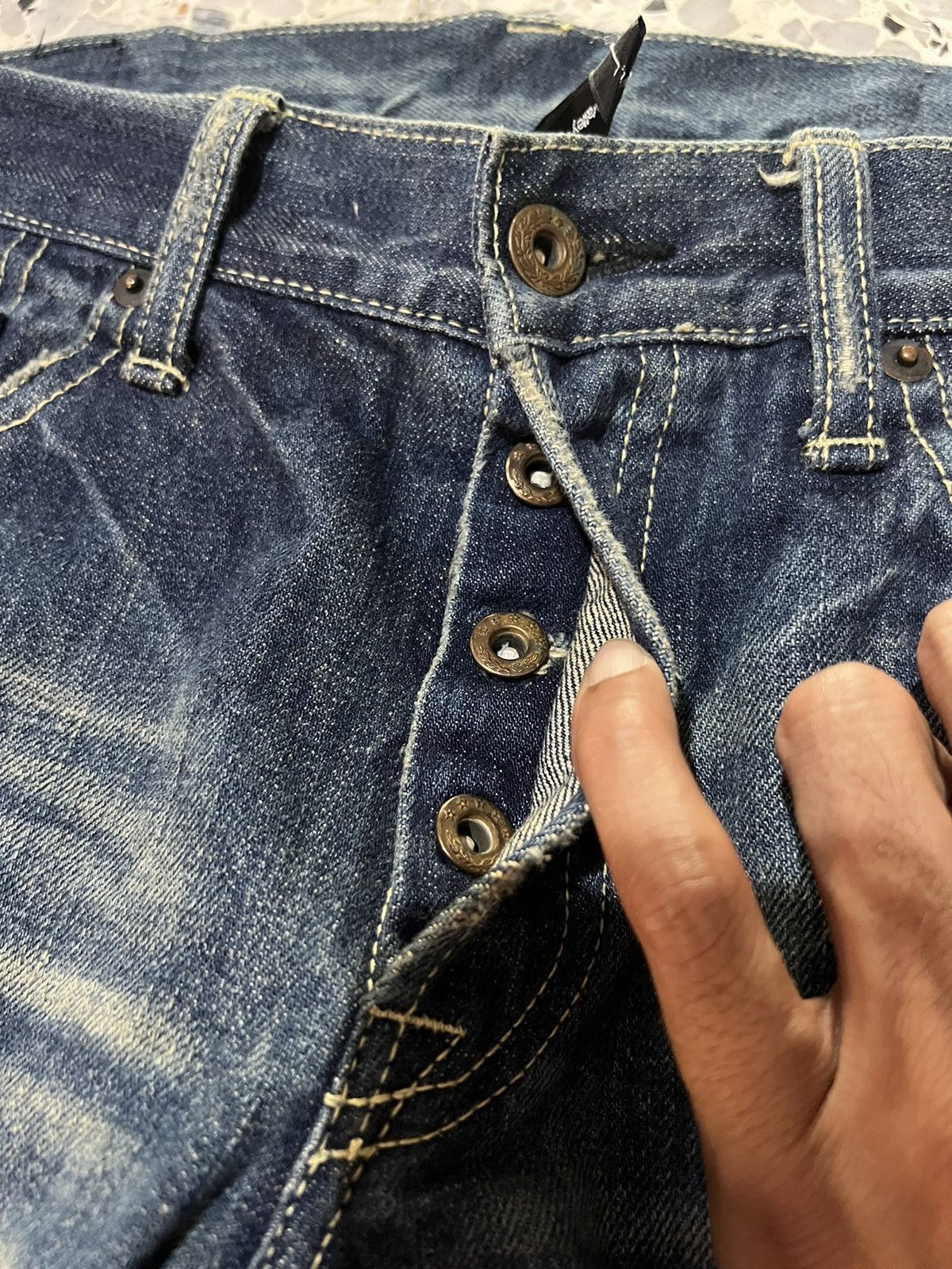 Japanese Brand GLAMB JAPANESE DISTRESSED DENIM JEANS Size US 34 / EU 50 - 4 Thumbnail