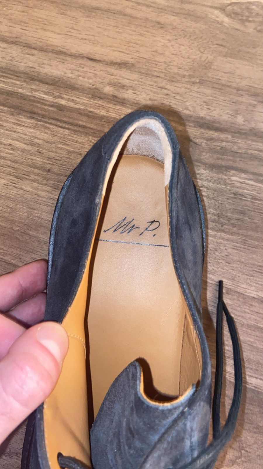 Mr P. Black suede leather lace-up oxfords Size US 10 / EU 43 - 4 Thumbnail