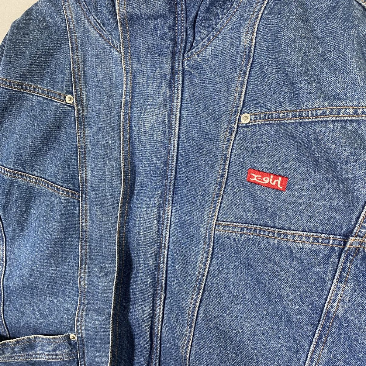 X-Girl Vintage X-Girl Denim Blouson Hoodie Zipper/Button Jacket Size XL / US 12-14 / IT 48-50 - 8 Thumbnail