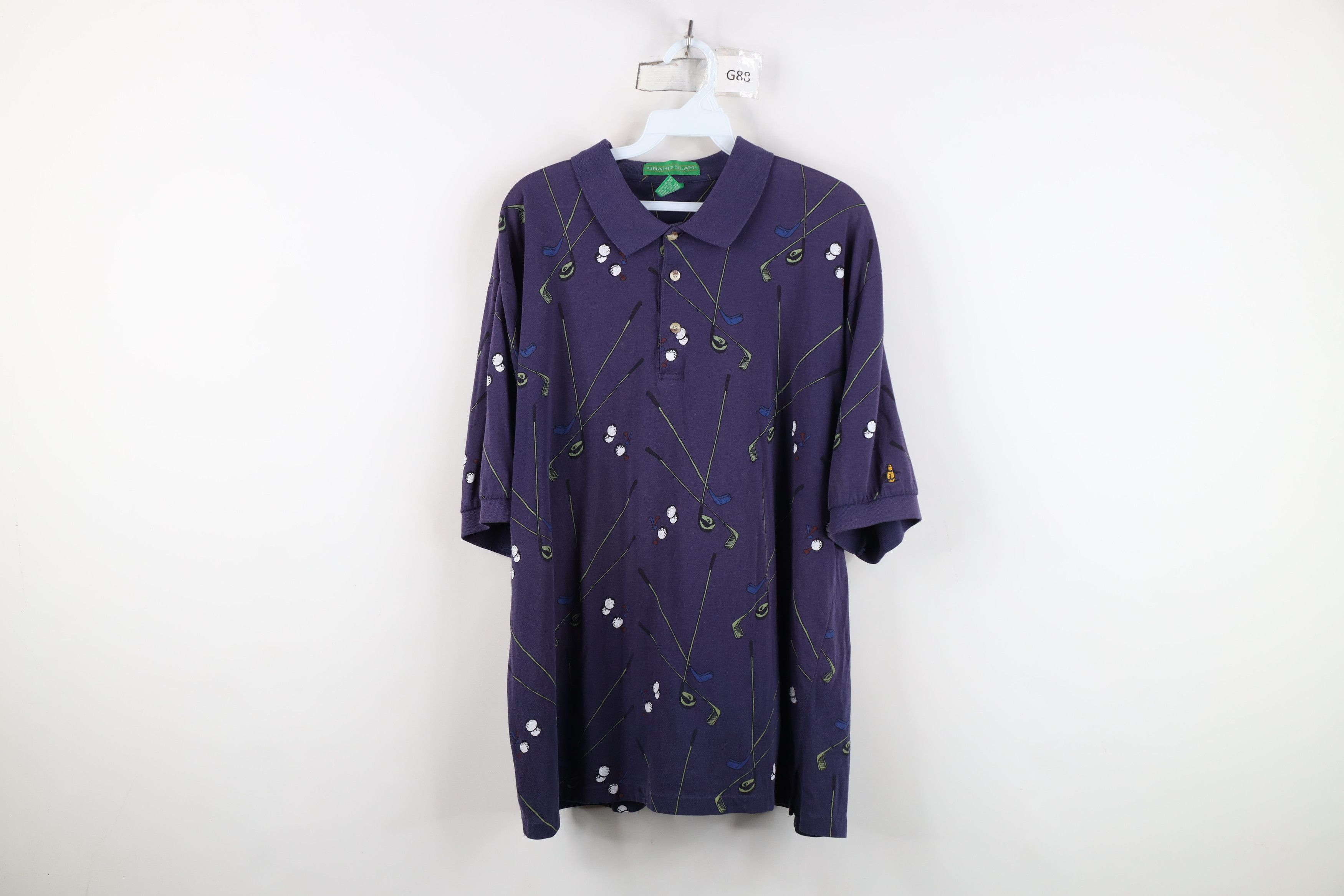 Vintage Vintage 90s Streetwear Golf All Over Print Polo Shirt Blue Size US L / EU 52-54 / 3 - 1 Thumbnail