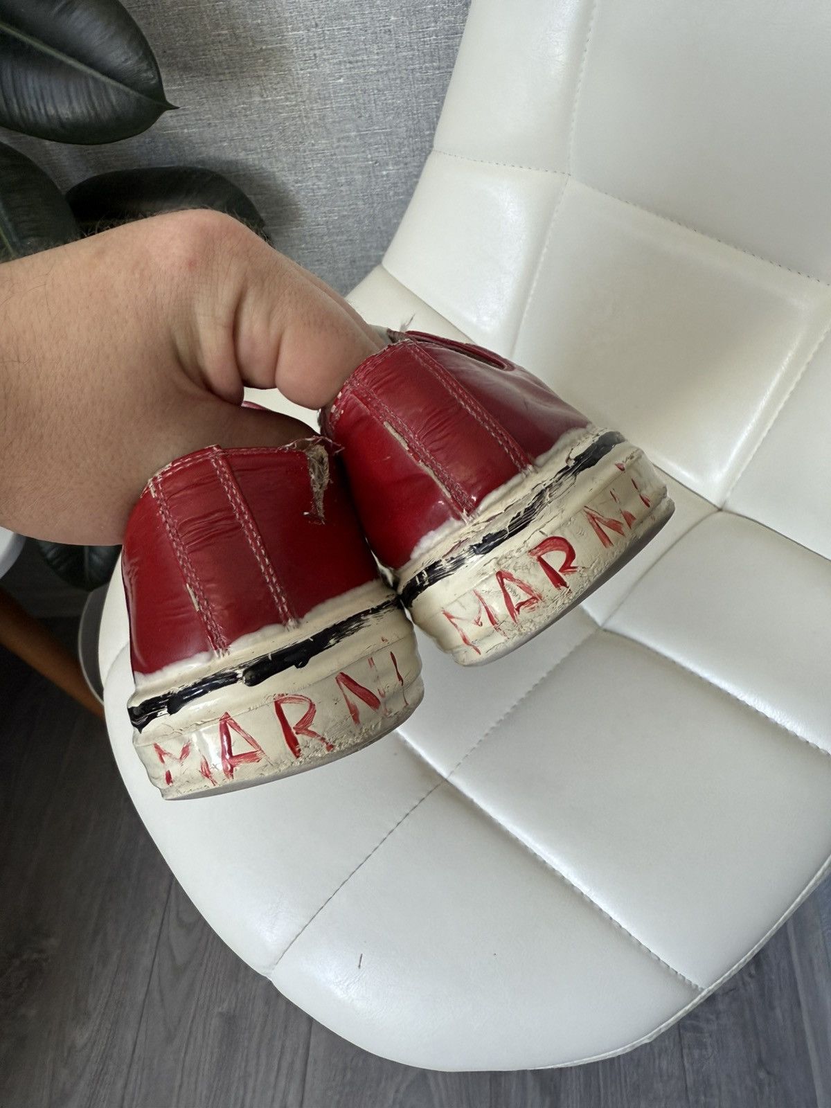 Marni MARNI Gooey Red Converse Low Top Destroyed Sneakers Size 43 Size US 10 / EU 43 - 22 Thumbnail