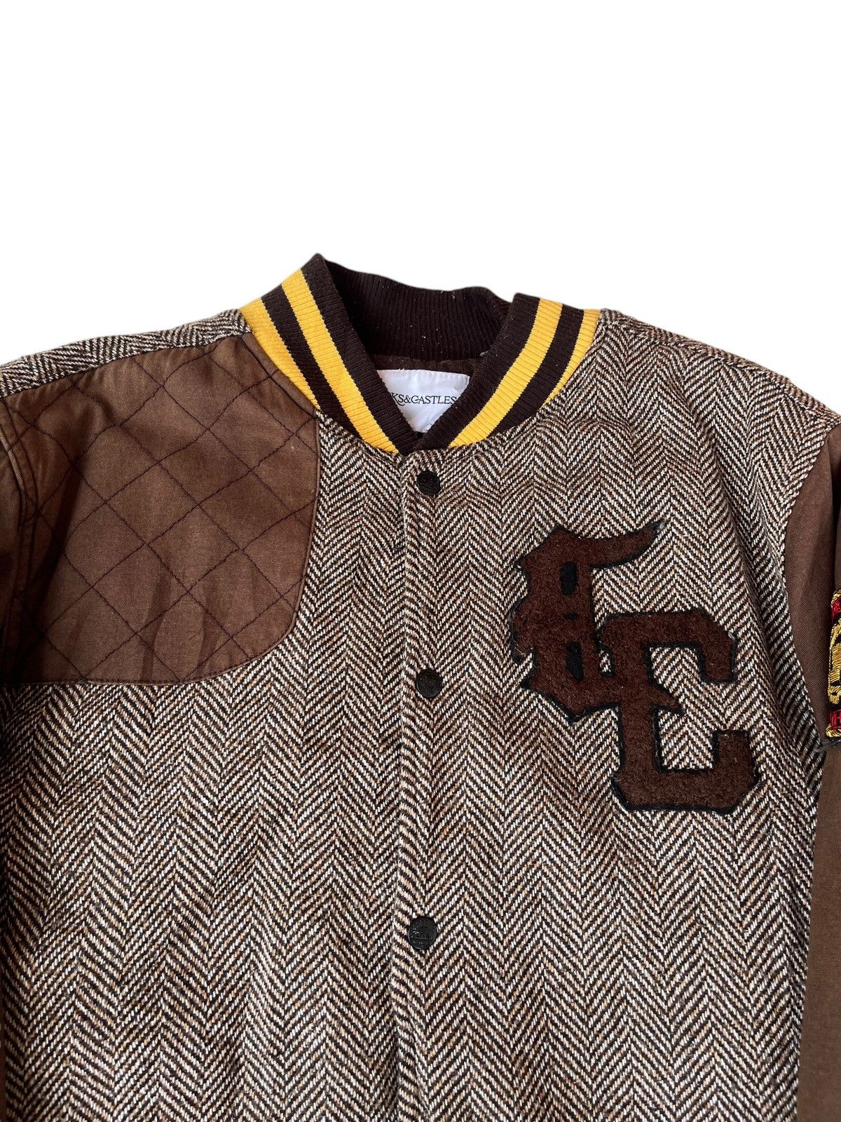 Crooks & Castles × Vintage Vtg Crooks & Castles Varsity Wool Jacket Size US XL / EU 56 / 4 - 4 Thumbnail