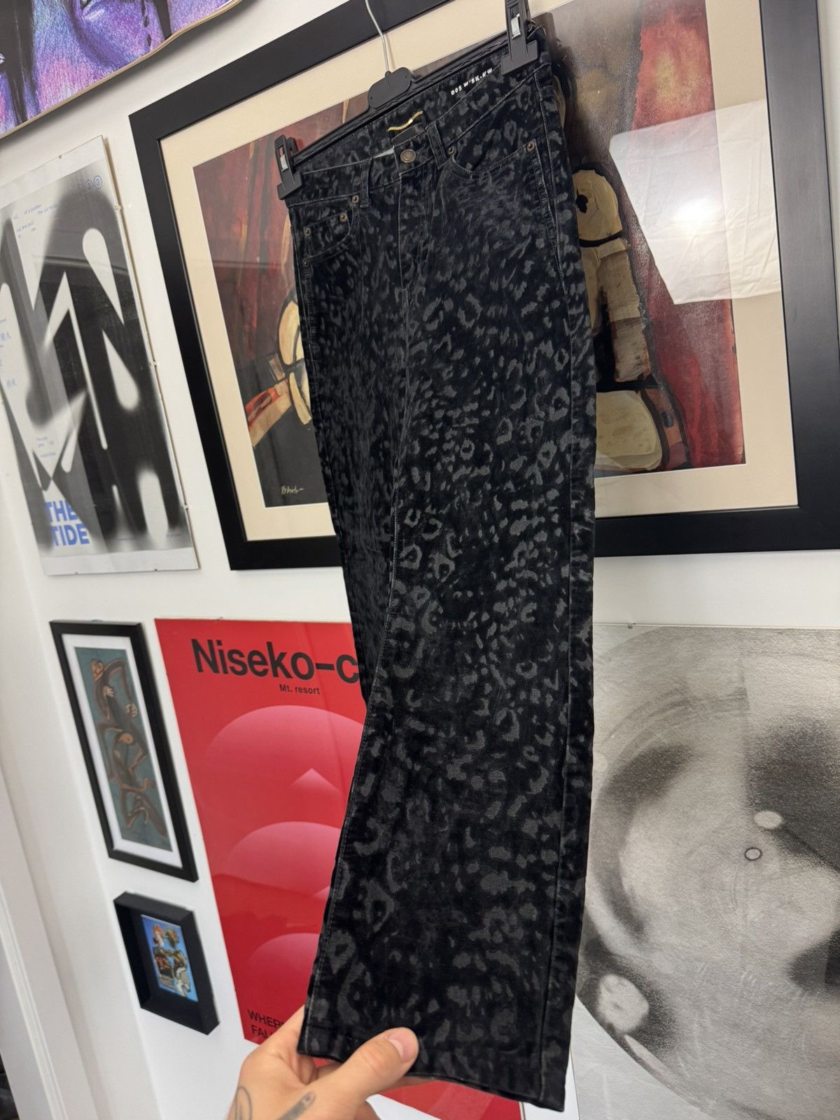 Saint Laurent Paris Saint Laurent D05 Denim by Hedi Slimane Leopard Print Velvet Size 27" / US 4 / IT 40 - 2 Thumbnail