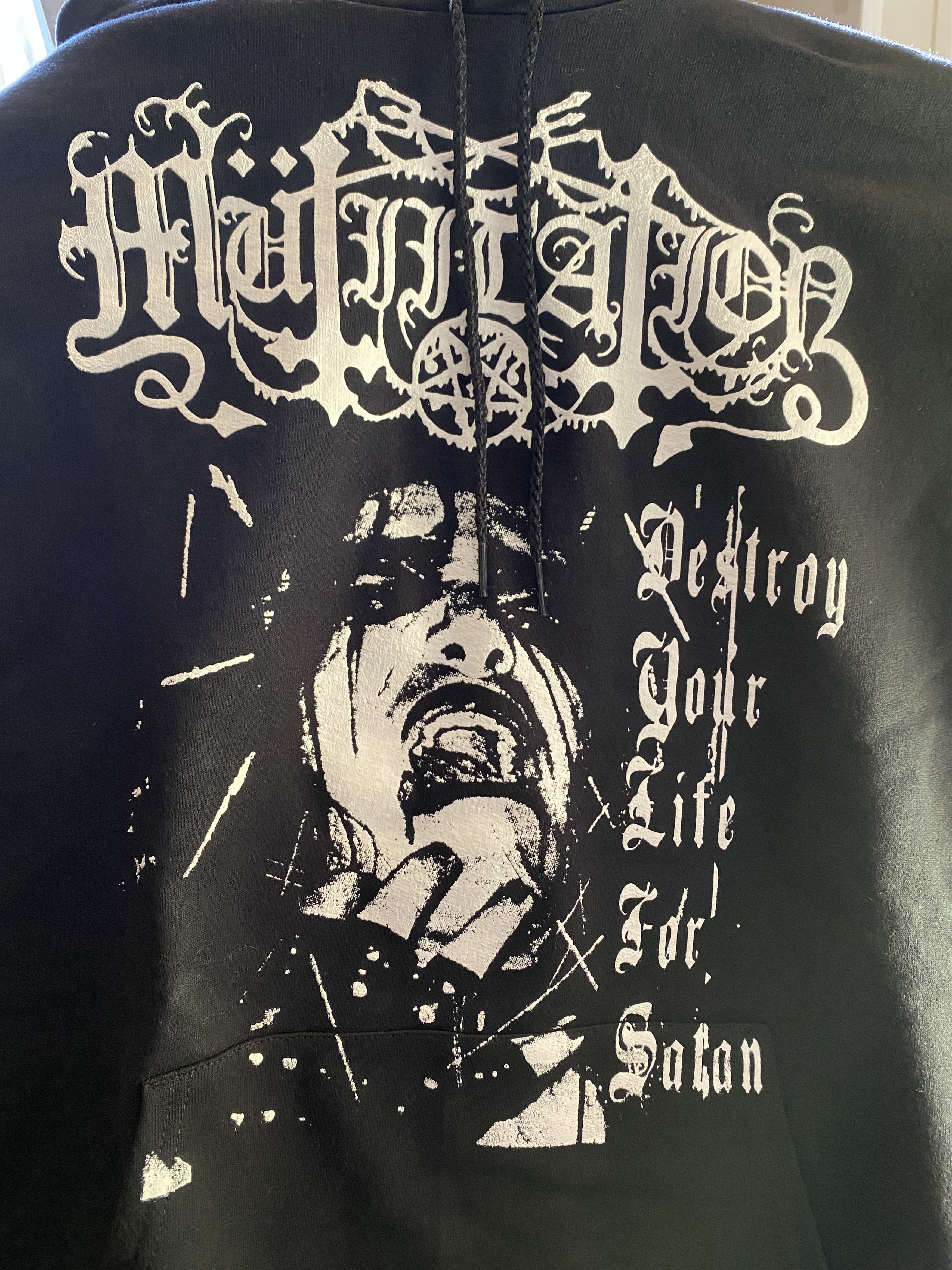 image of Band Tees Mutilation Bootleg Screenprint By Cold World Vintage in Black, Men's (Size Large)