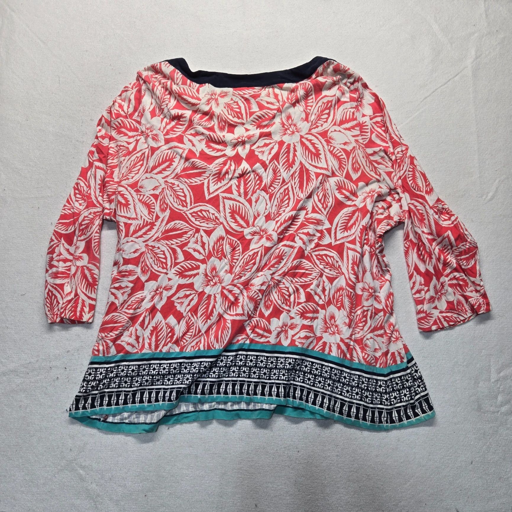 Vintage Ruby Road Shirt Adult Women's Plus Size 3X Red Floral All Over Print Size XXL / US 16-18 / IT 52-54 - 8 Thumbnail