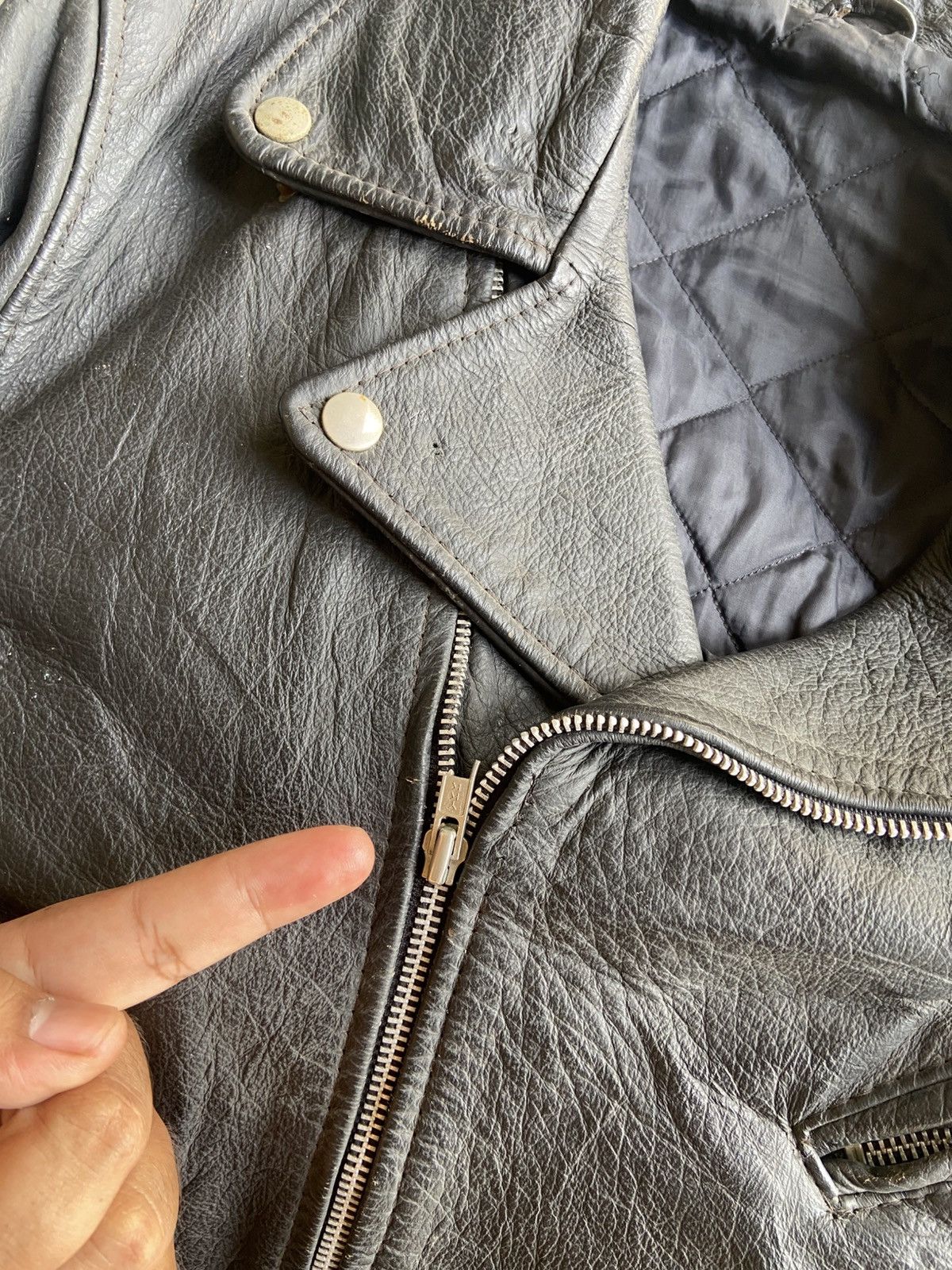 Vintage MARLON BRANDO VTG DOUBLE COLAR GENUINE LEARHER JACKET Size US M / EU 48-50 / 2 - 25 Thumbnail