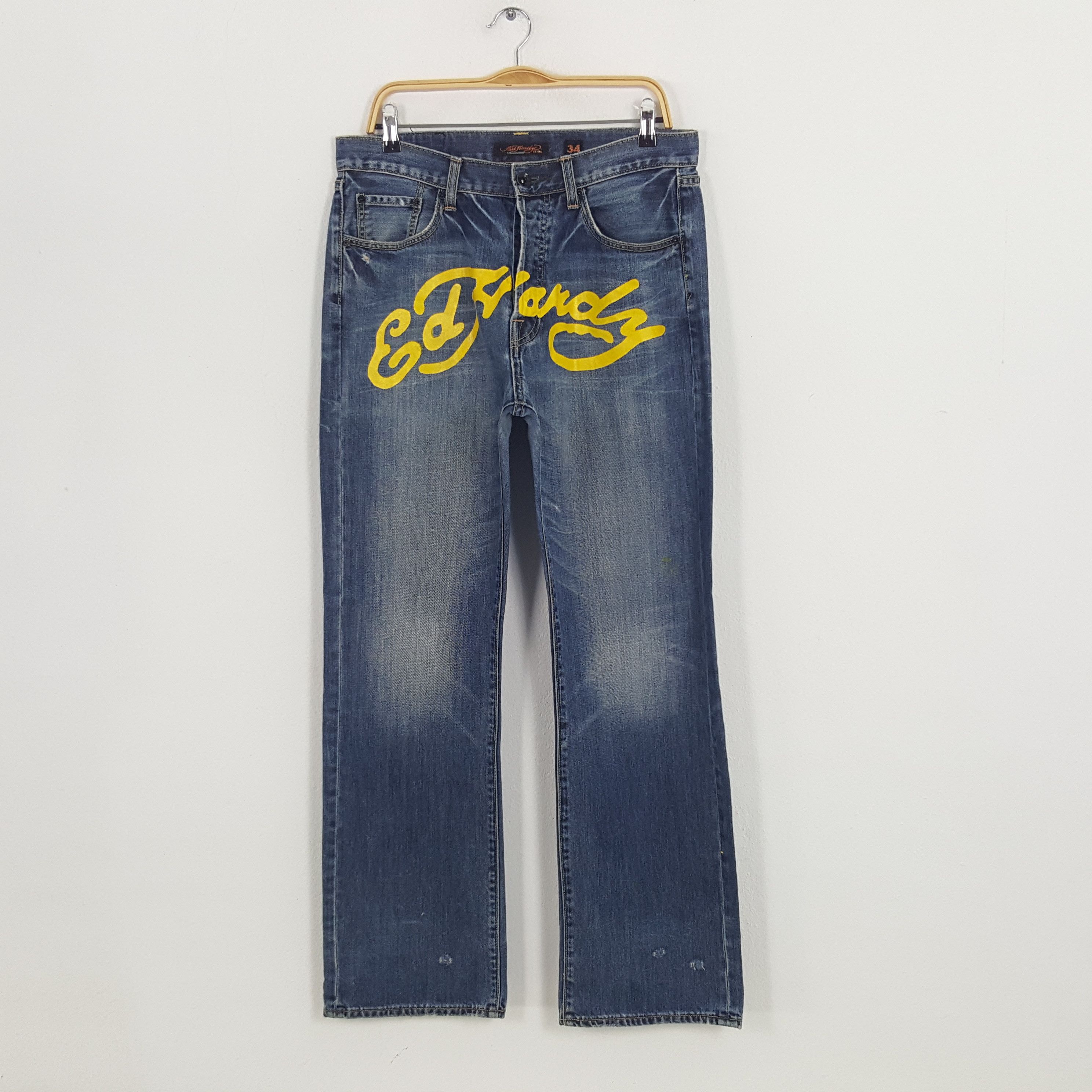 Christian Audigier × Ed Hardy × Vintage Vintage Ed Hardy by Christian Audiger American Denim Jeans Size US 33 - 1 Thumbnail