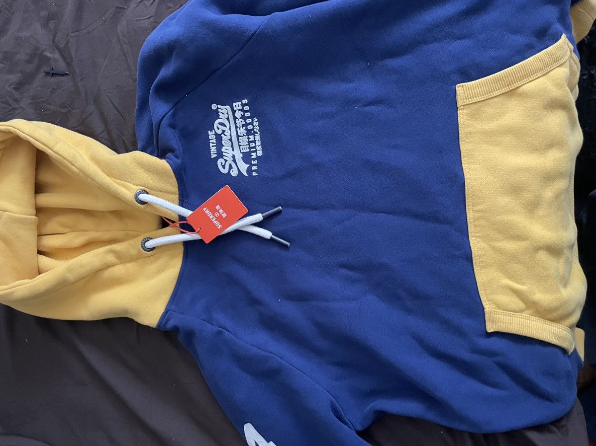 Superdry Vintage-SuperDry-Premium goods blue/yellow hoodie Size US XXL / EU 58 / 5 - 4 Thumbnail