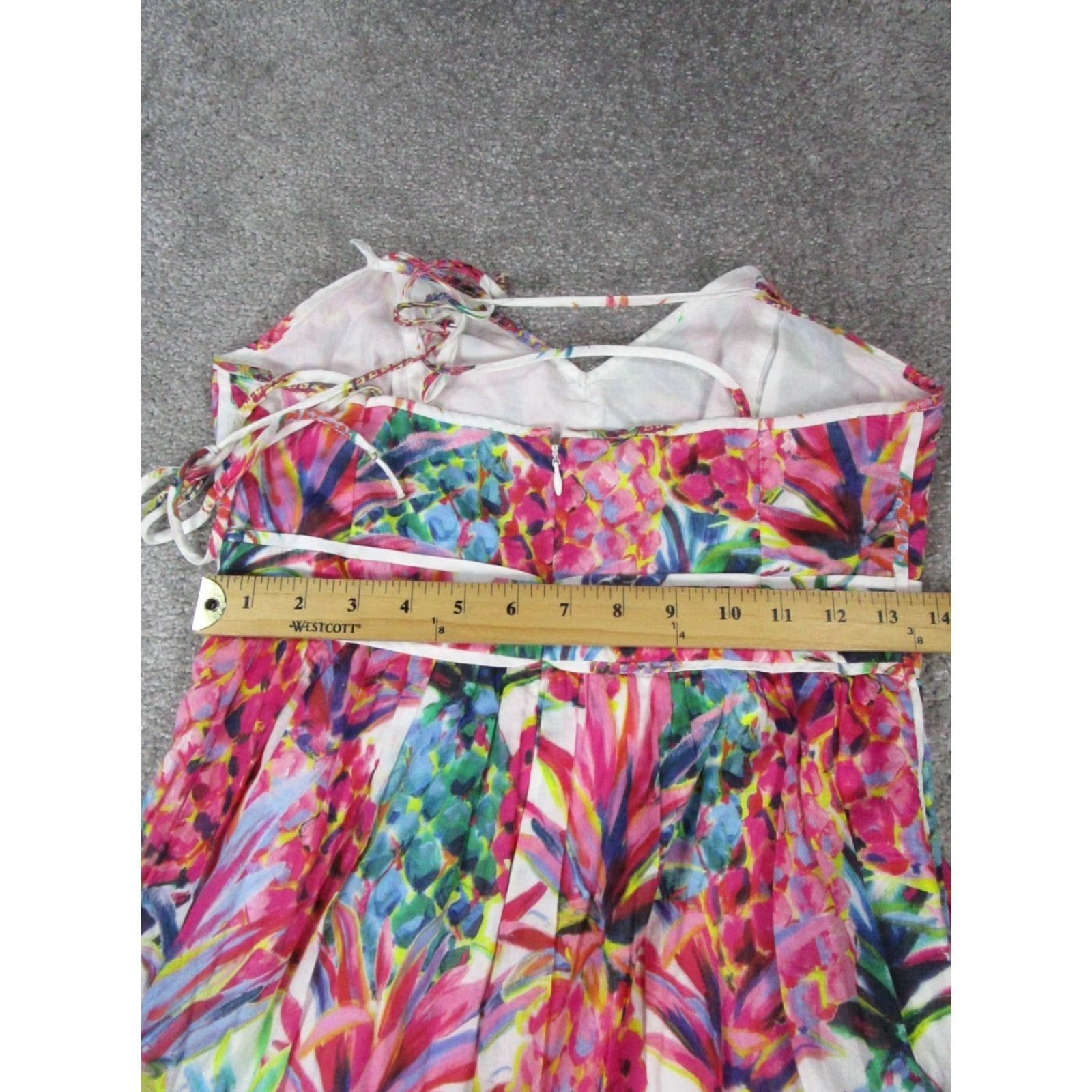 J.Crew VINTAGE J.Crew Dress Womens 4 Pink Green Pineapple Blouson Size S / US 4 / IT 40 - 6 Thumbnail