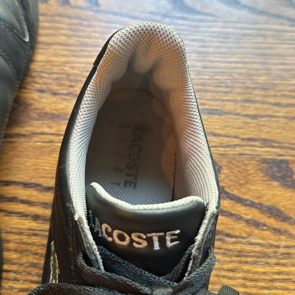 Lacoste Lacoste black leather/suede lace up low top embroidered log Size US 8 / EU 41 - 7 Thumbnail