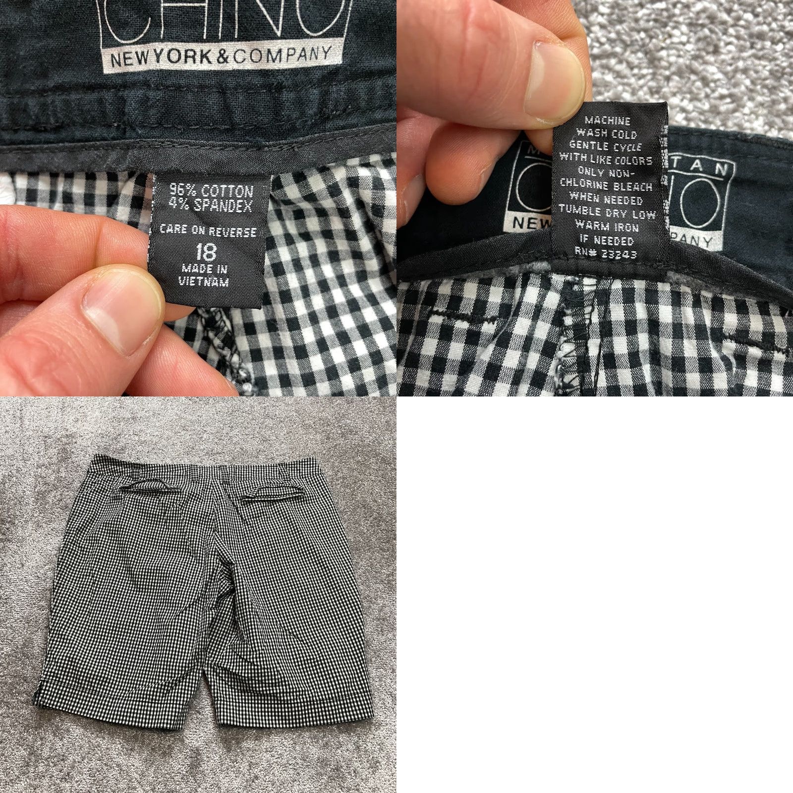 Vintage VINTAGE New York and Company Manhattan Chino Shorts Womens 18 Black White Plaid 12" Insm Size 27" / US 4 / IT 40 - 8 Thumbnail