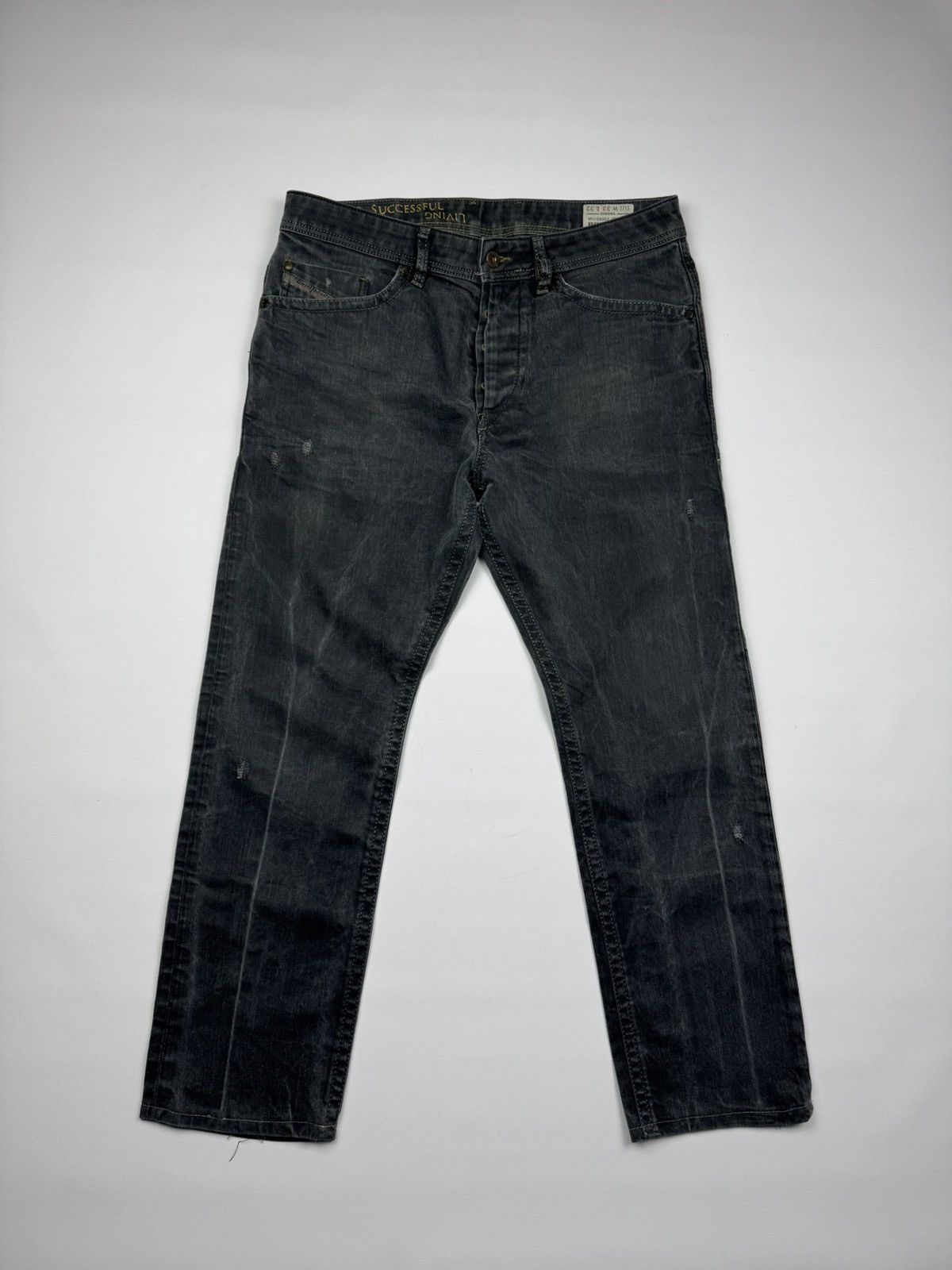 Diesel Vintage Diesel Braddom Washed Straight Fit Men's Jeans Size US 33 - 10 Thumbnail