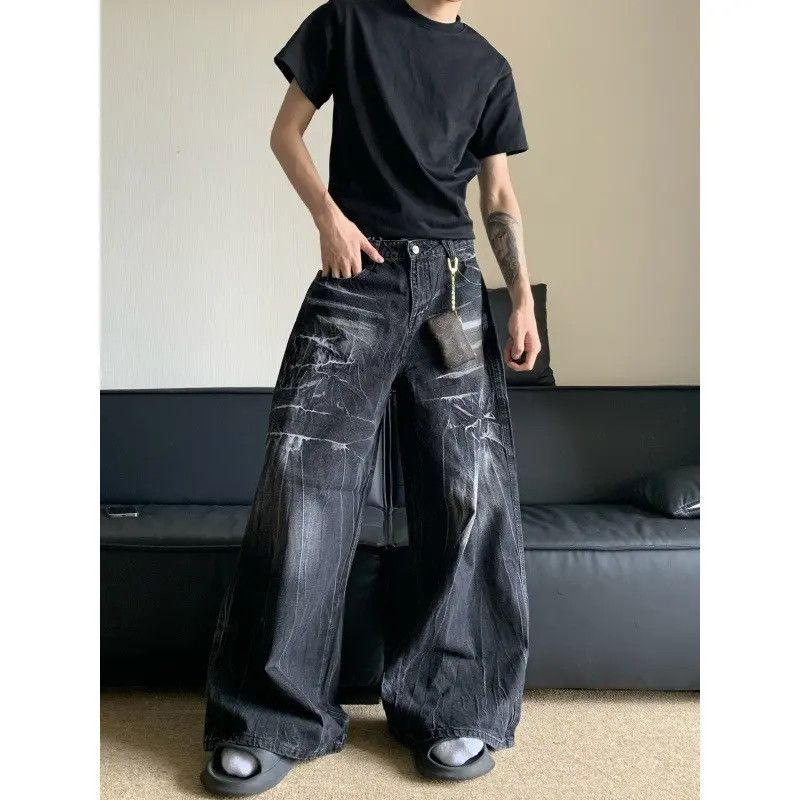 Japanese Brand × Jean Retro loose wide leg electric stripe jeans Size US 32 / EU 48 - 2 Thumbnail