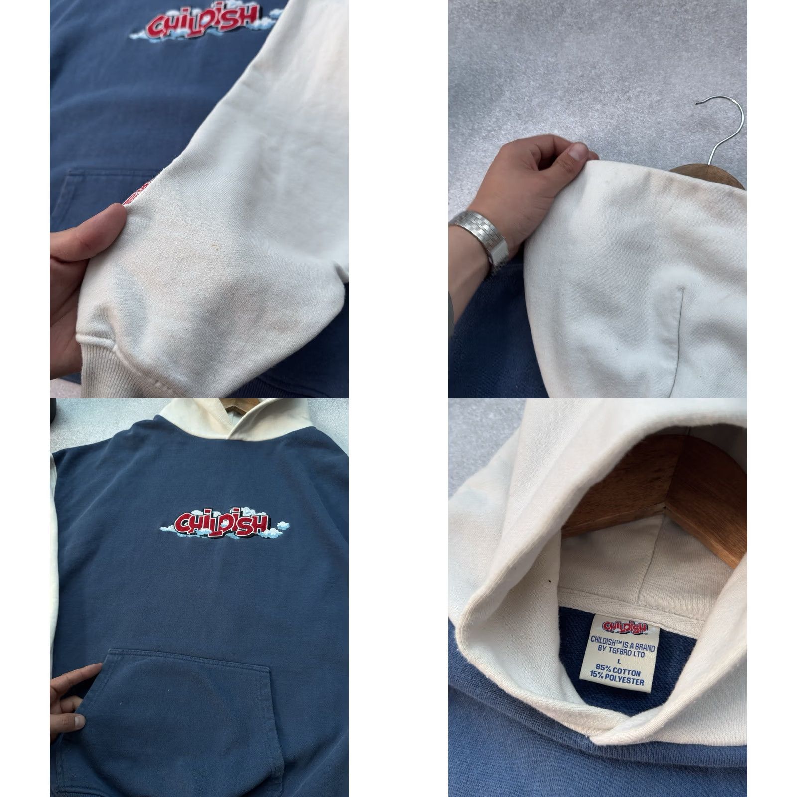 Vintage VINTAGE Childish Theme Park Big Logo Y2K Blue Hoodie Men L Size US L / EU 52-54 / 3 - 8 Thumbnail