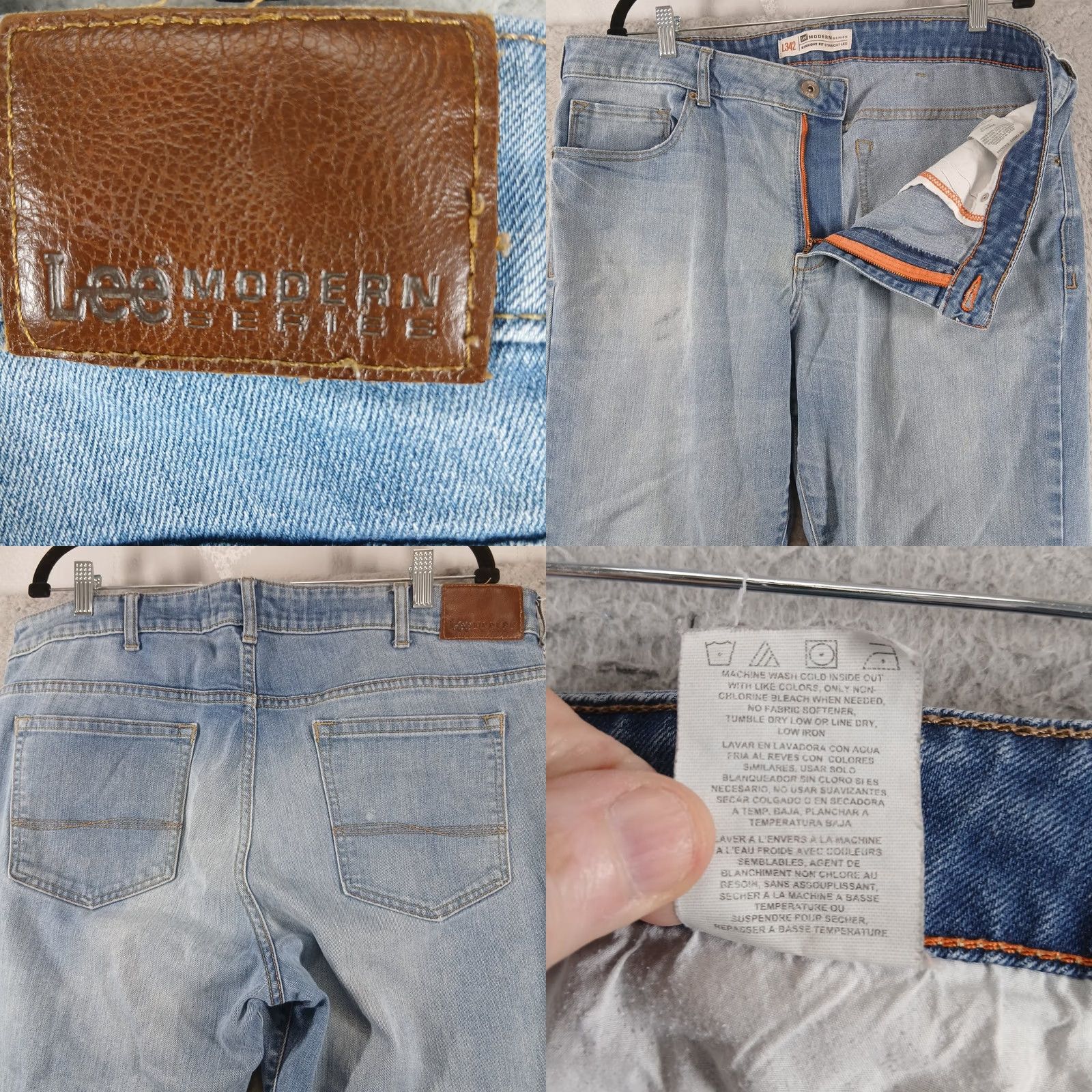 Lee Lee Modern Series Jeans Straight Denim 38x30 Light Wash Men Slim? Size US 38 / EU 54 - 8 Thumbnail