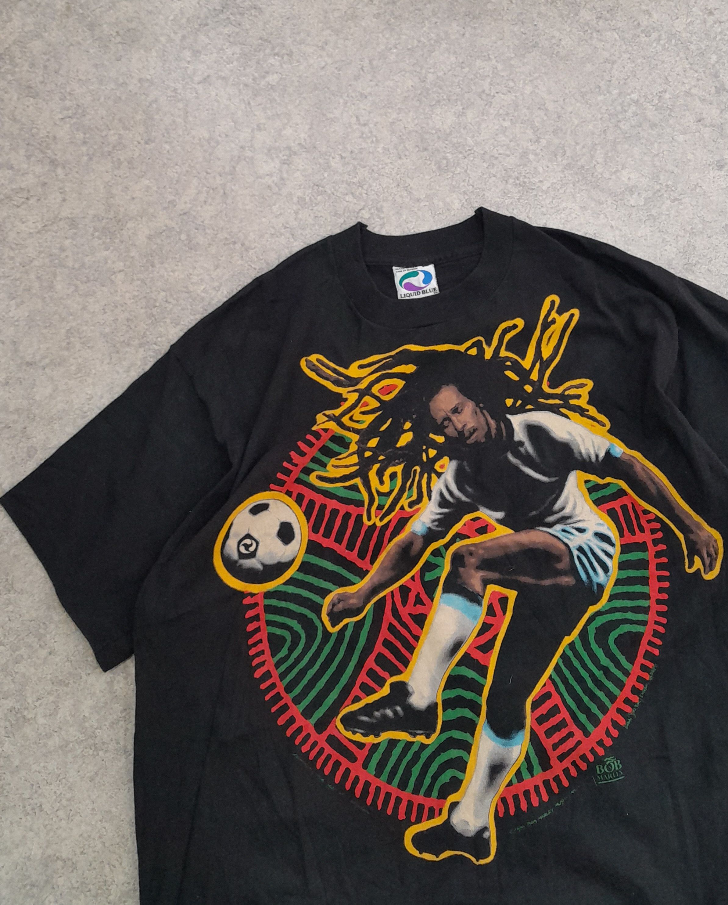 Bob Marley × Liquid Blue × Made In Usa Bob Marley Soccer T-Shirt 