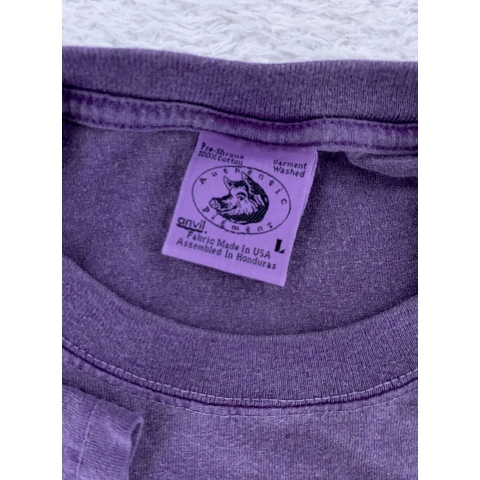 Anvil Duffy's Love Shack Bar Shirt Mens L Purple T-Shirt Graphic Print Short Sleeve Crew Neck Caribbean Tee Size US L / EU 52-54 / 3 - 8 Thumbnail