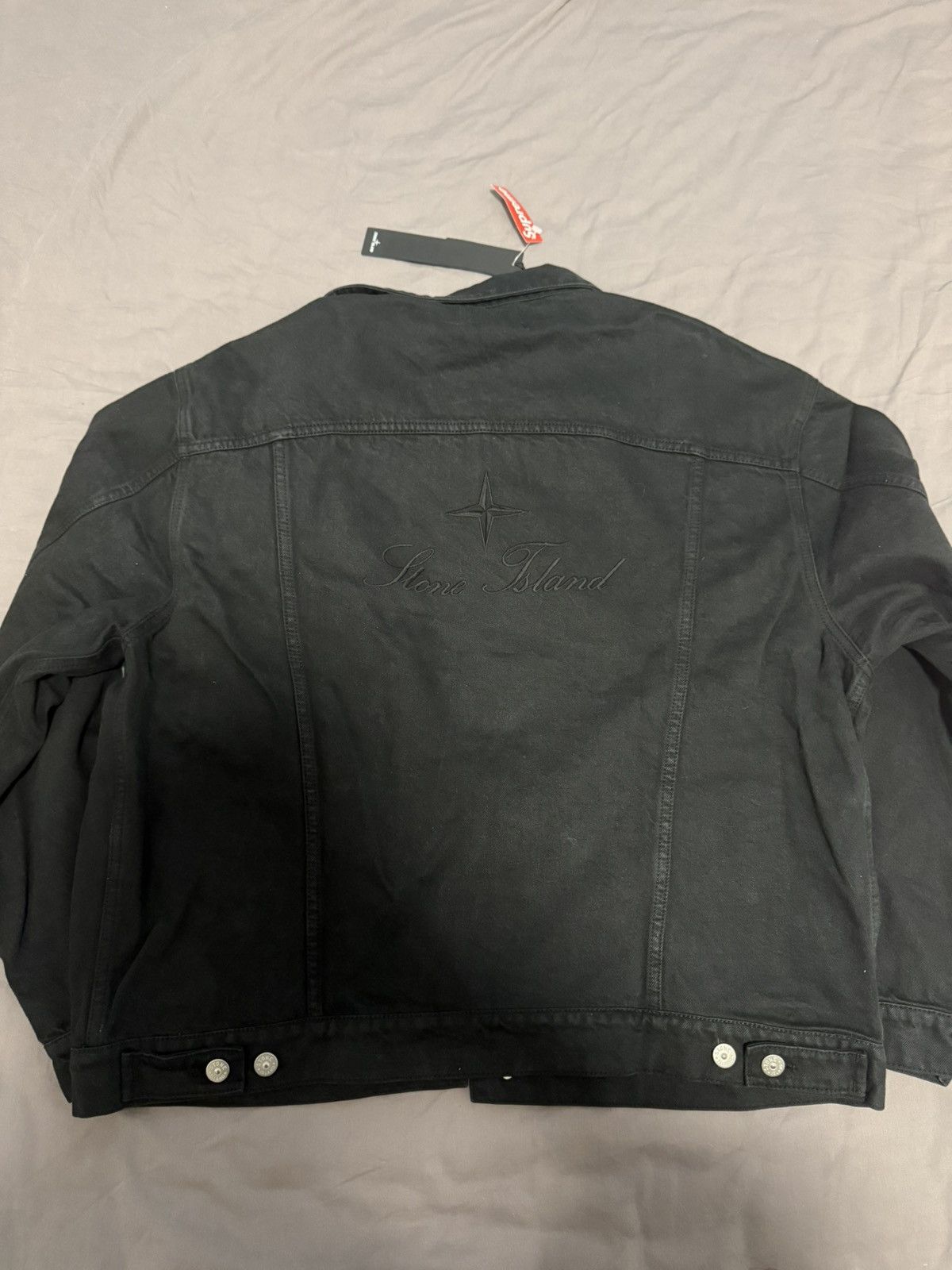 Stone Island × Supreme Supreme stone island denim Trucker jacket black Size US L / EU 52-54 / 3 - 2 Thumbnail