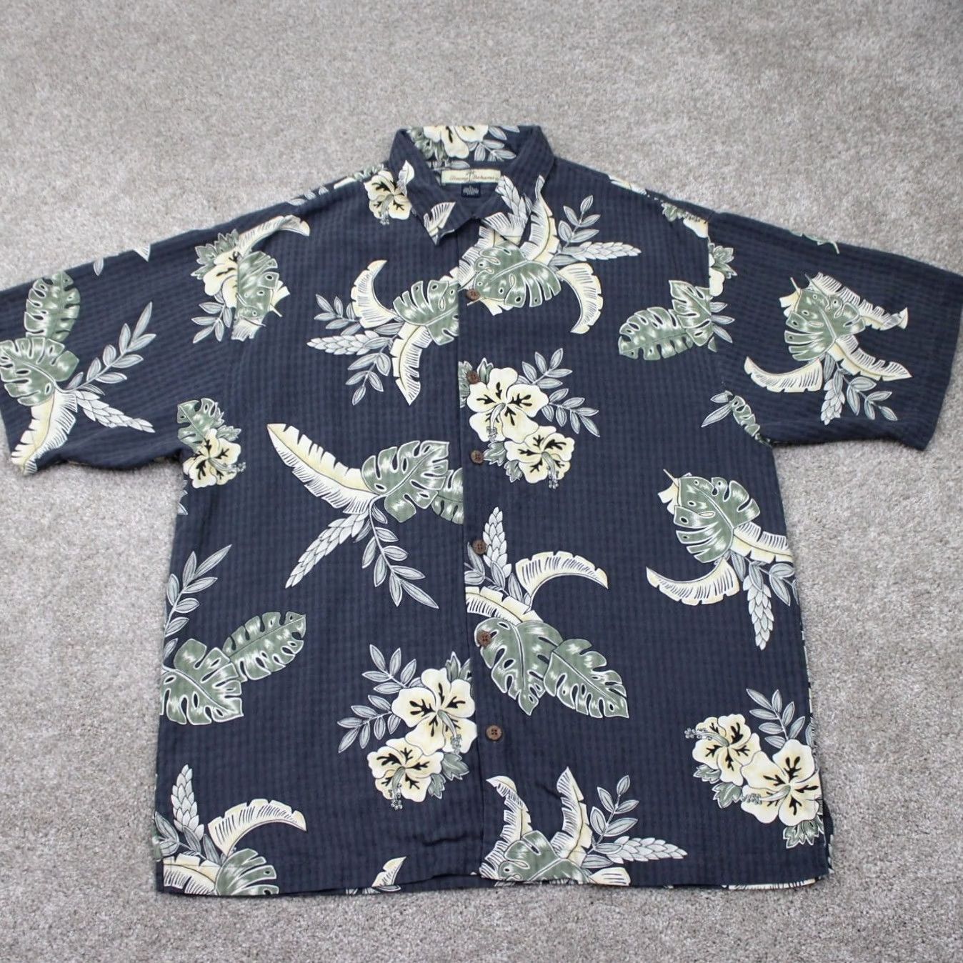 Tommy Bahama Tommy Bahama Button-Up Shirt Men Large Blue Floral Silk 100% Silk Hawaiian Camp S/S Size US L / EU 52-54 / 3 - 2 Thumbnail