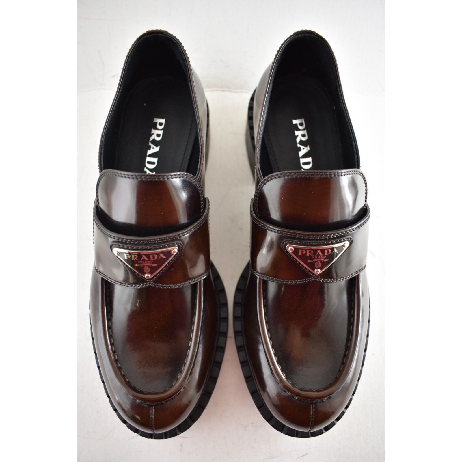 Prada Prada Triangle Logo Fume Brown Black Platform Loafer 41.5 Size US 8.5 / EU 41-42 - 11 Thumbnail