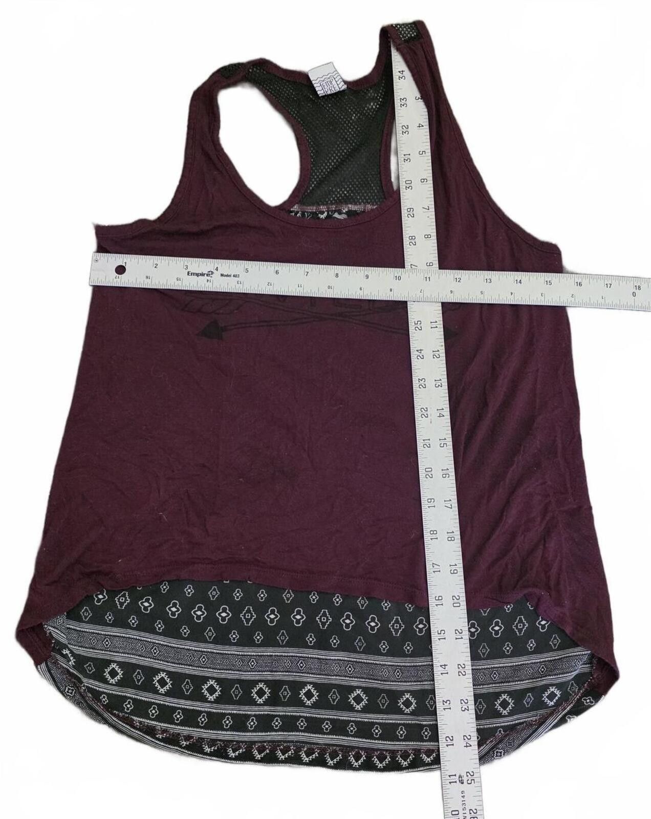 Empyre Empyre Wild Graphic Racerback Tank Top Small Burgandy Sheer Size S / US 4 / IT 40 - 9 Thumbnail