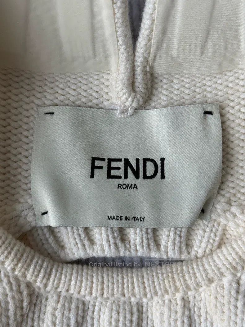 Fendi Fendi 21 Show White Knit Open Back Dress Size XS / US 0-2 / IT 36-38 - 4 Thumbnail