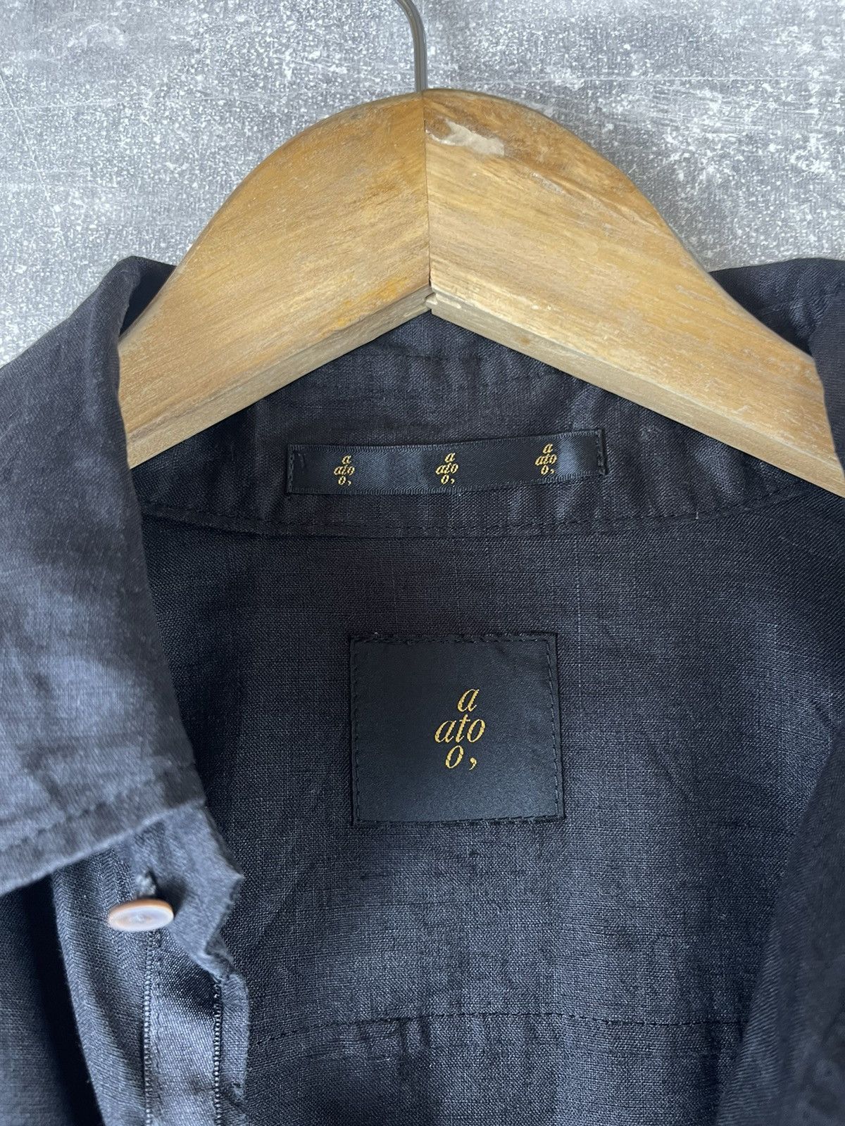 Japanese Brand × Vintage Ato Keisuke Imazaki Black Linen Short Sleeve Utility Shirt Size US S / EU 44-46 / 1 - 9 Thumbnail