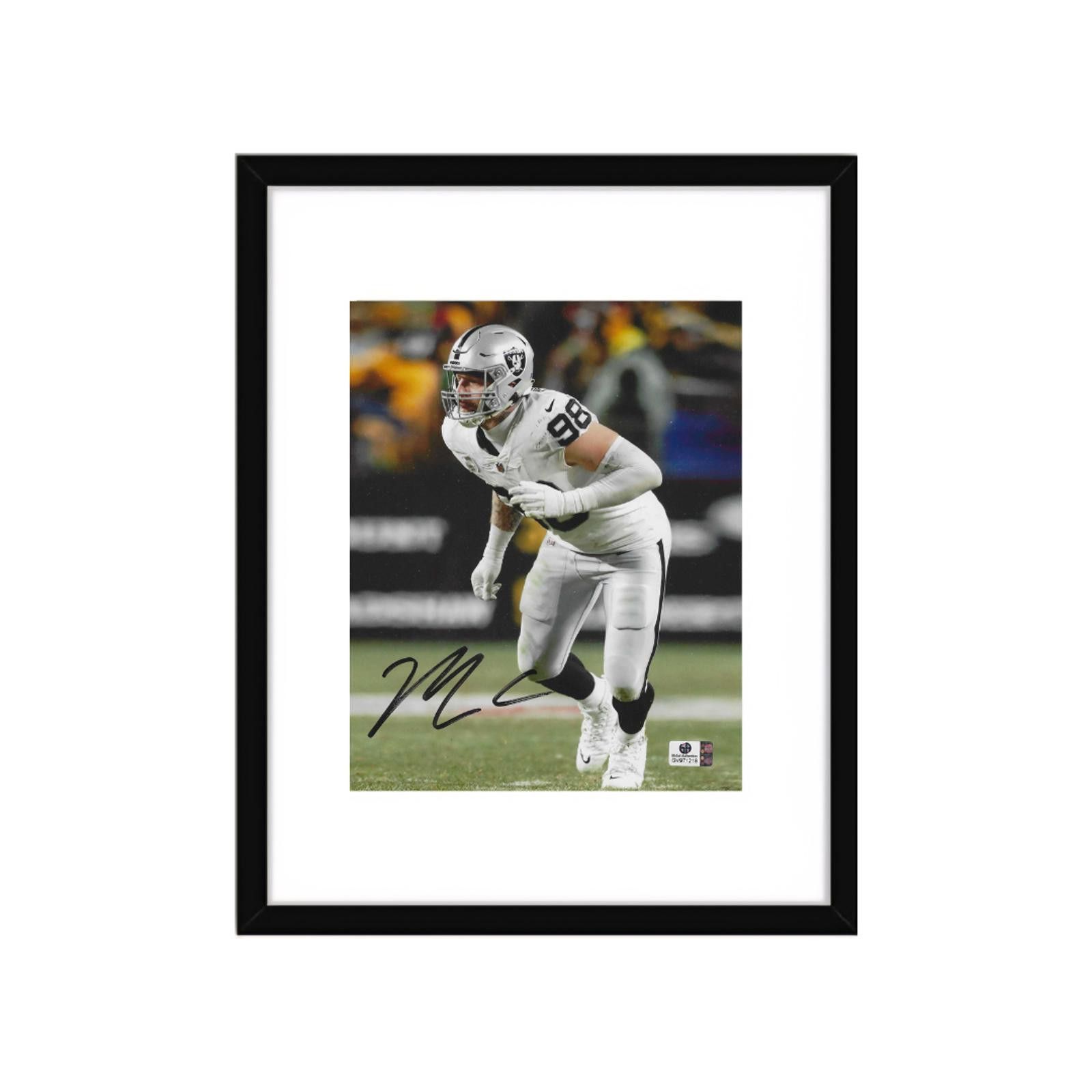 Other Maxx Crosby Las Vegas Raiders Signed 8x10 Photo coa W/Frame Size ONE SIZE - 2 Thumbnail