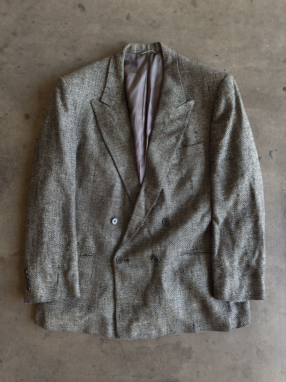 Dior Christian Dior Monsieur Vintage Silk Slub Tweed DB Jacket Size 44R - 1 Thumbnail