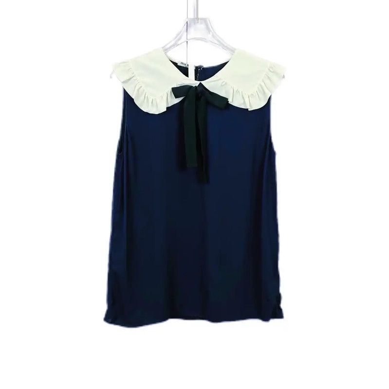 Miu Miu Miu Miu Sleeveless Black Cotton Summer Top 0089 Size S / US 4 / IT 40 - 1 Thumbnail