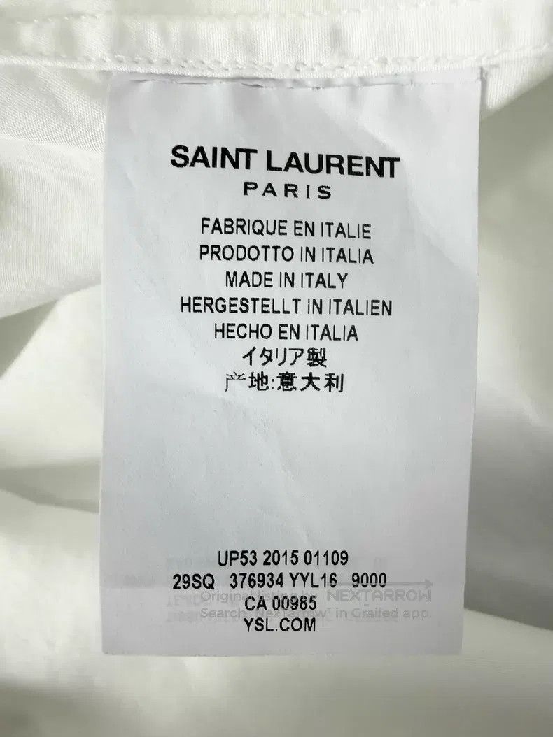 Saint Laurent Paris Saint Laurent Paris Size 37 White Broadcloth Basic Shirt i Size US M / EU 48-50 / 2 - 6 Thumbnail