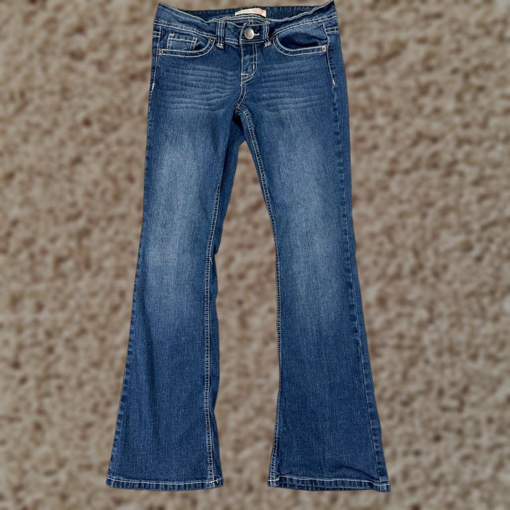 Vintage No Boundaries Jeans Womens 9 Blue Denim Flare Med Wash Ramie Blend 26x30 Size 30" / US 8 / IT 44 - 1 Thumbnail