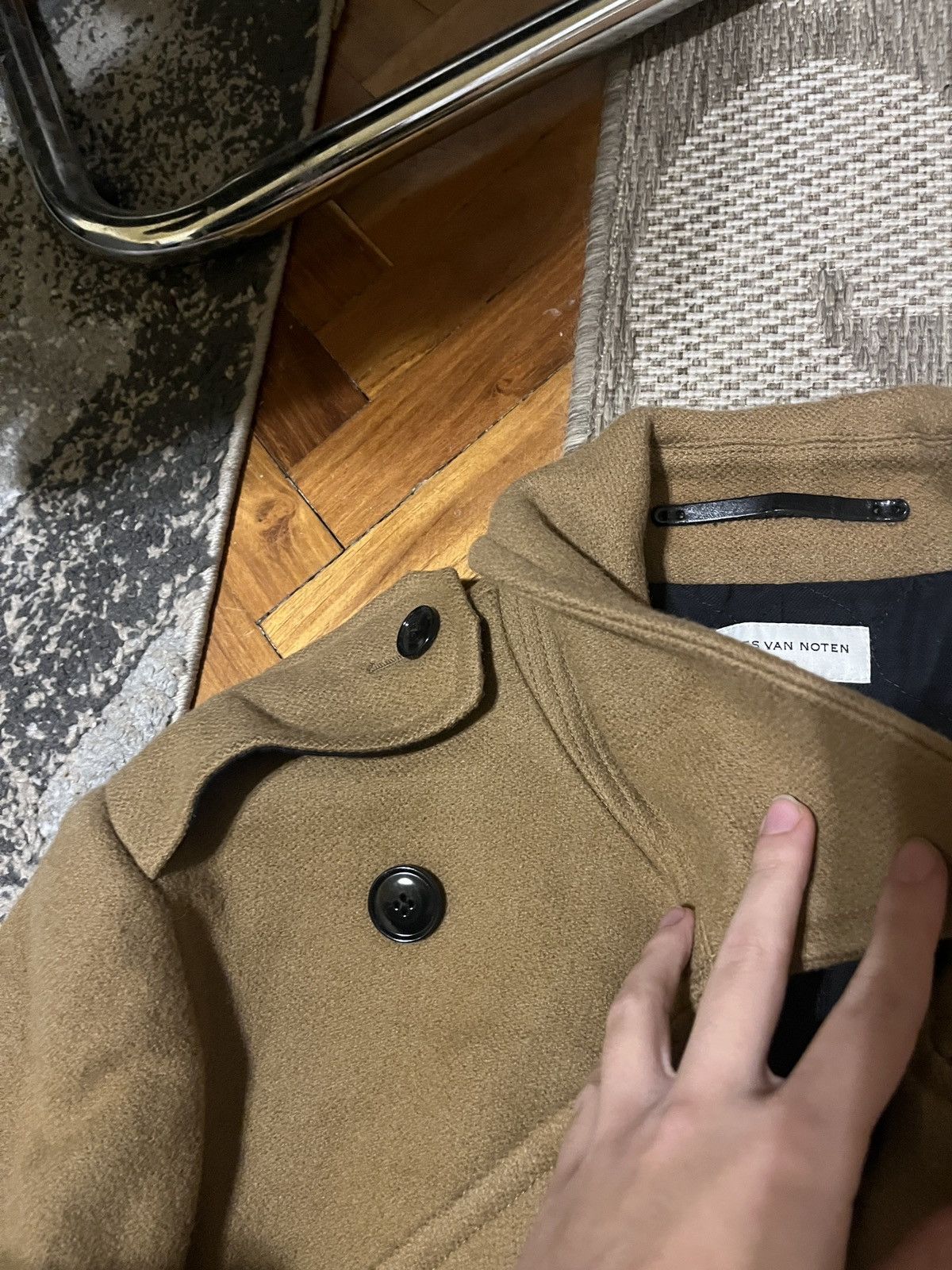 Dries Van Noten Dries Van Noten Beige / Brown Peacoat Size US L / EU 52-54 / 3 - 4 Thumbnail