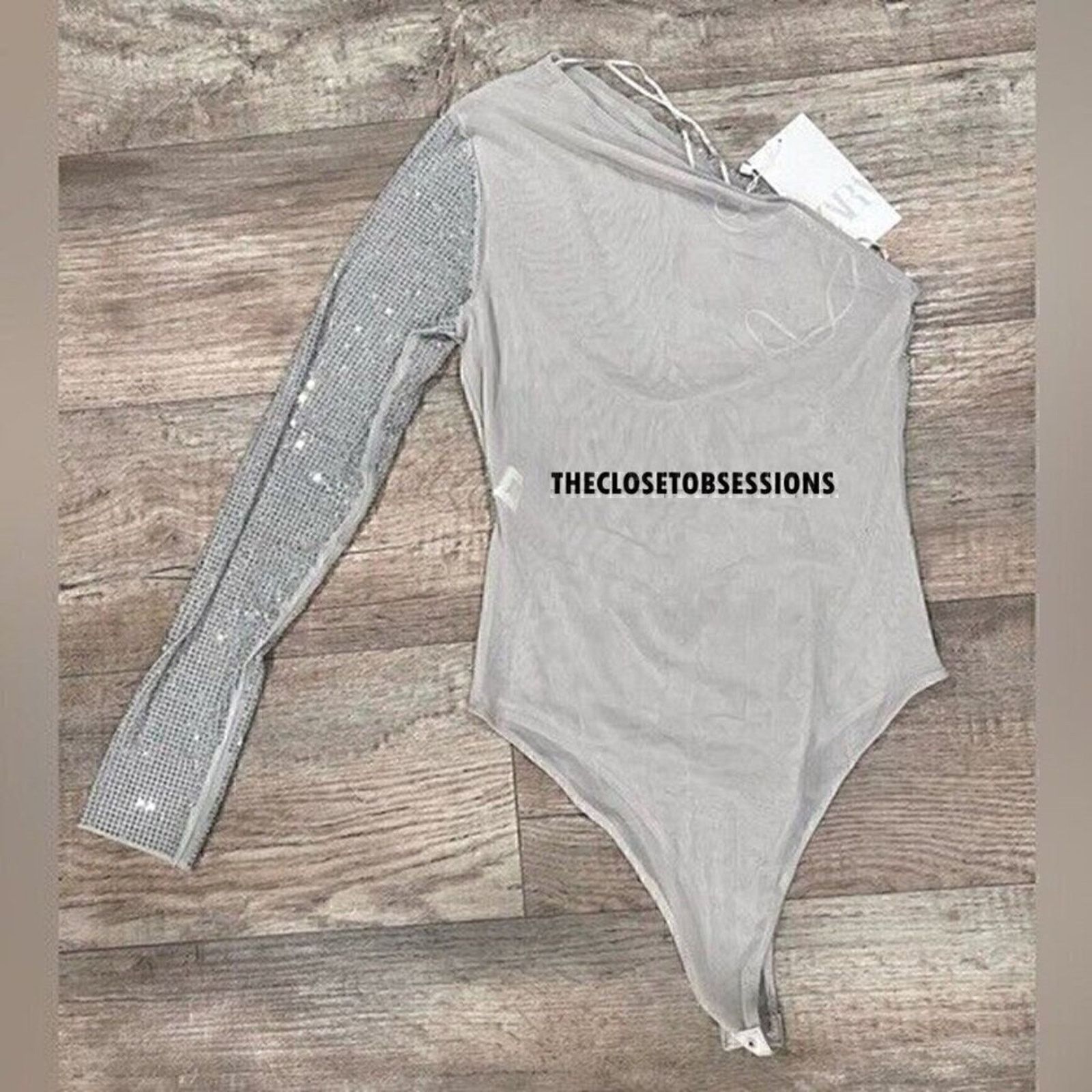 Zara ZARA Blogger Fave One Shoulder Embellished Bodysuit NWT Size M / US 6-8 / IT 42-44 - 22 Thumbnail