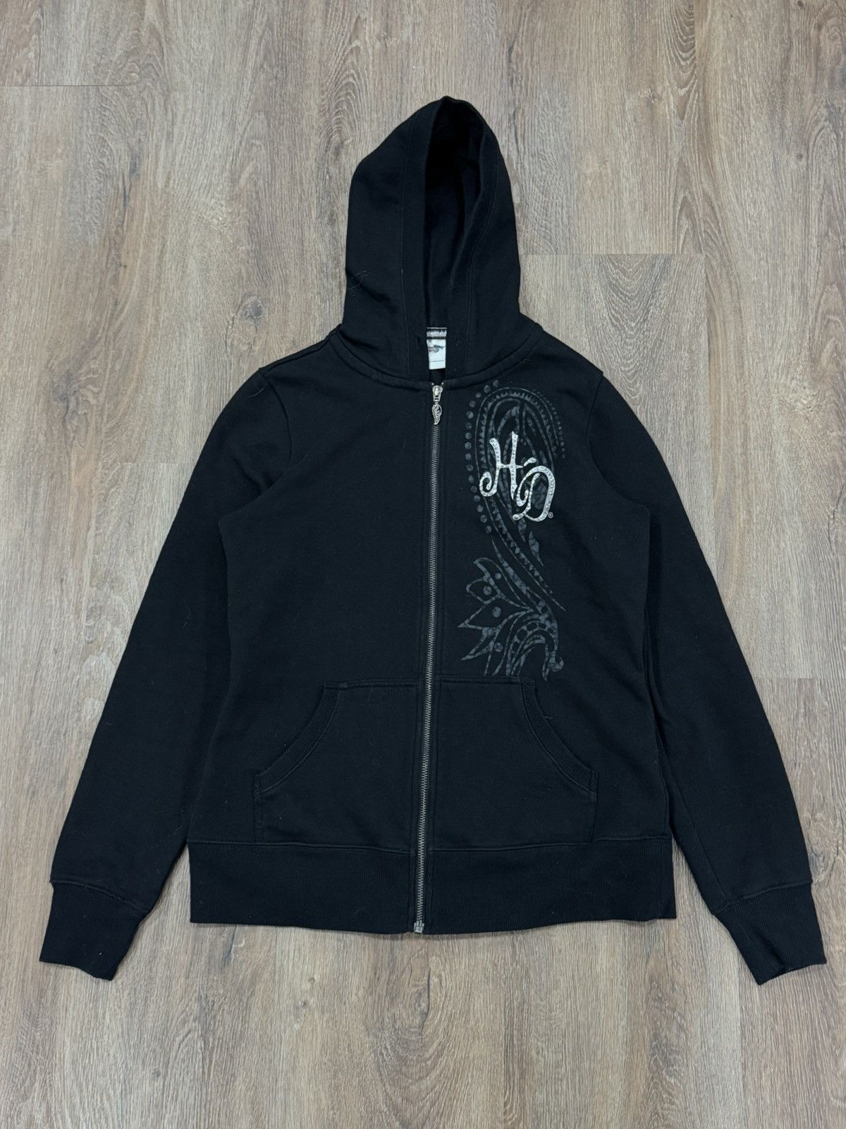 Harley Davidson Vintage 2012 Harley-Davidson Women’s Rhinestone Zip Hoodie Size L / US 10 / IT 46 - 2 Thumbnail