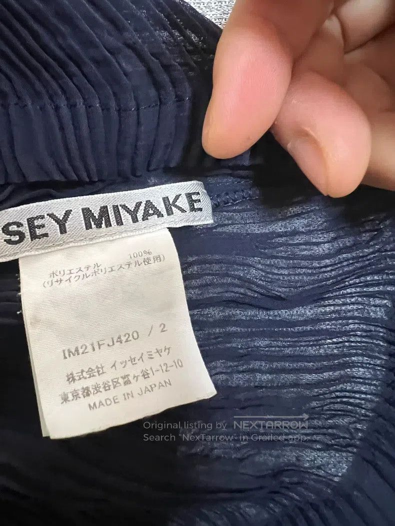 Issey Miyake Issey Miyake Navy Blue Zip Willow-patterned Long-sleeve To Size M / US 6-8 / IT 42-44 - 3 Thumbnail