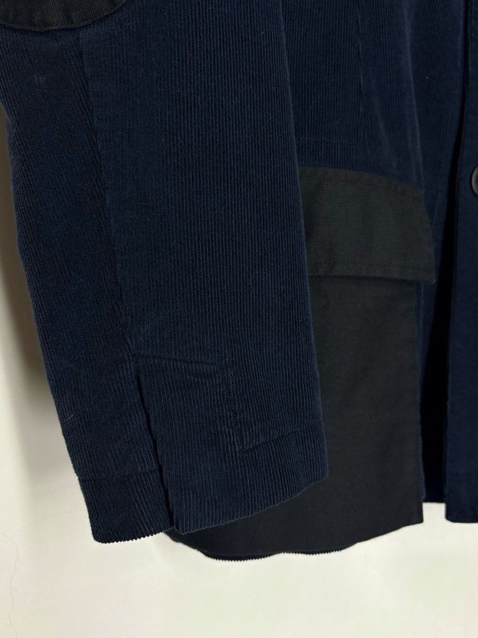 hannes roether Hannes Roether Navy Blue Corduroy Jacket With Black Pockets Size US M / EU 48-50 / 2 - 6 Thumbnail